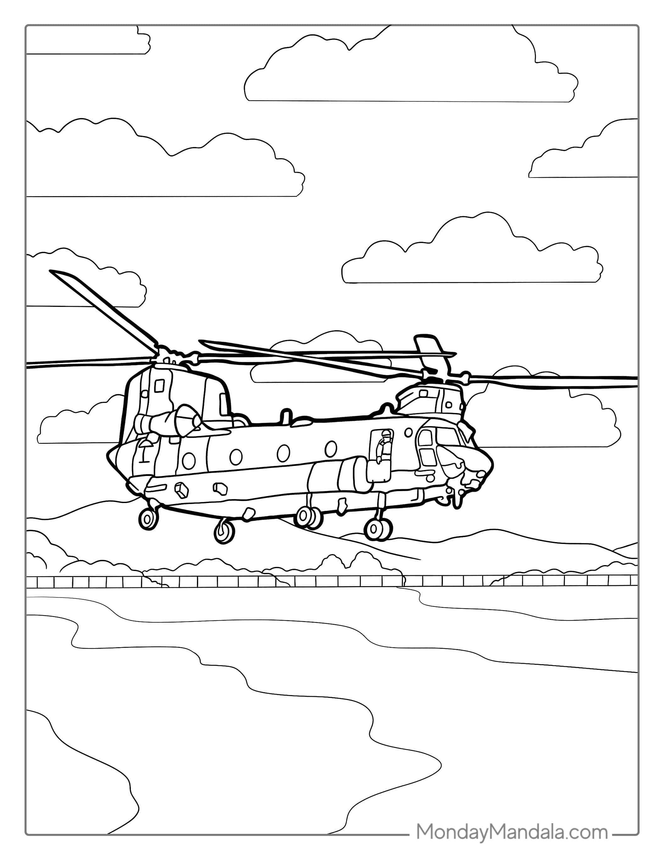 Coloring Page Of Chinook Helicopter coloring page
