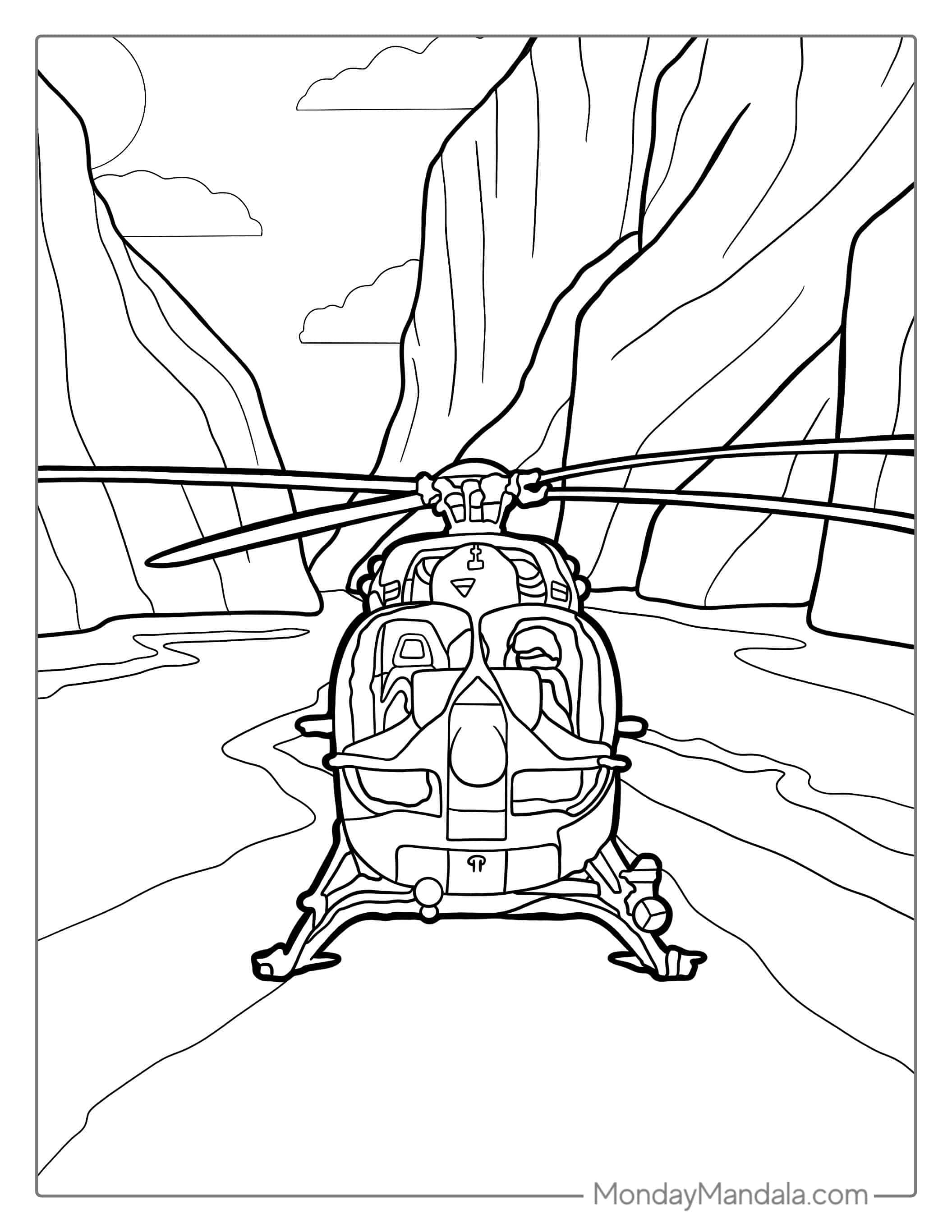 Coloring Sheet Of Bell 206 Helicopter coloring page