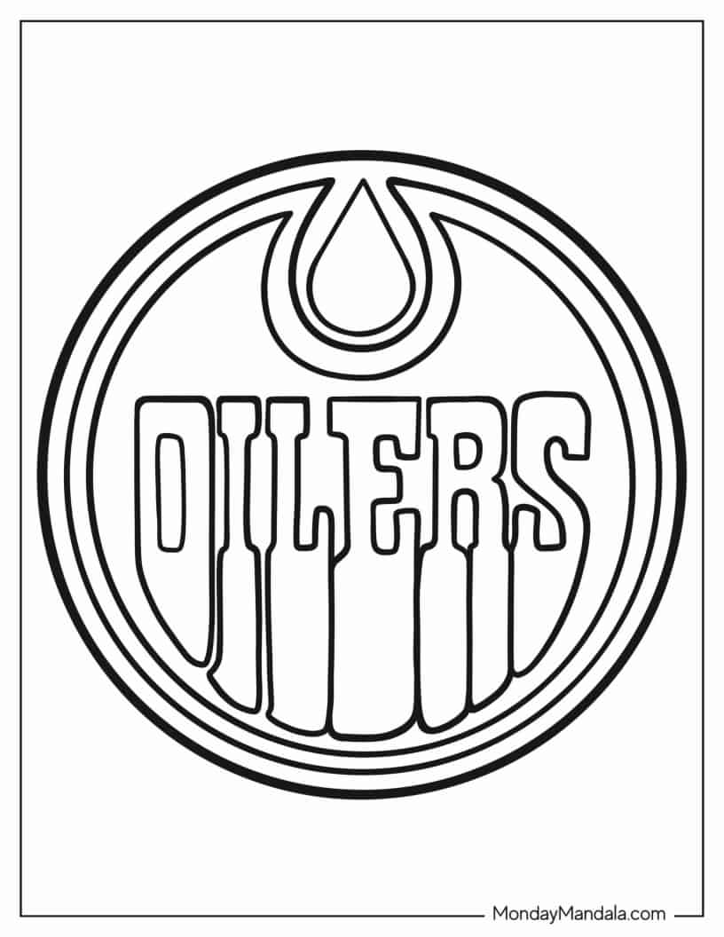 Edmonton Oilers Logo coloring page — printable line art