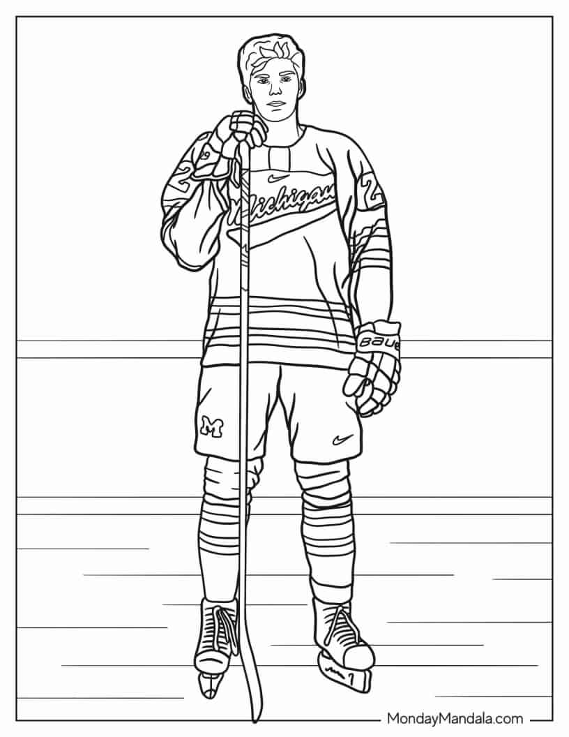 Hockey Player Owen Power Coloring In coloring page