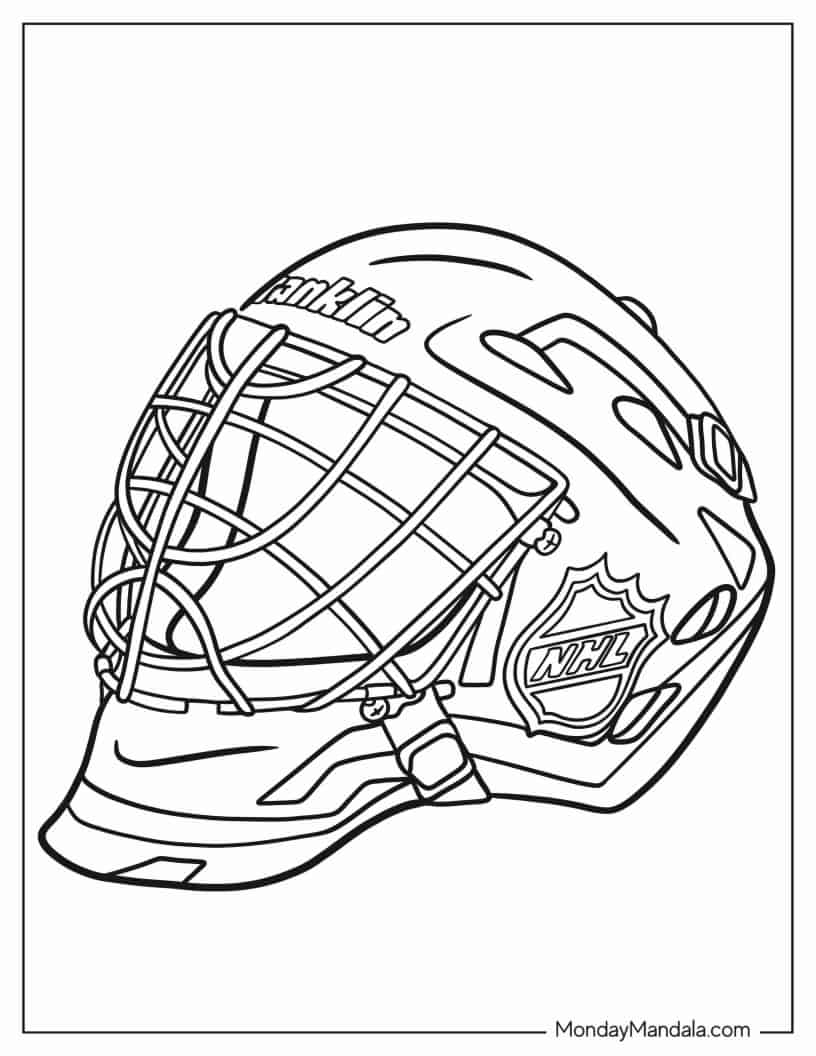 Ice Hockey Goalie Mask coloring page