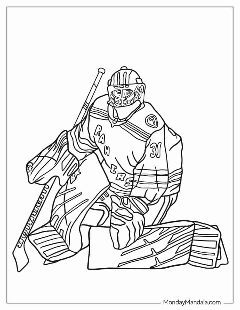 Igor Shesterkin Of The New York Rangers coloring page