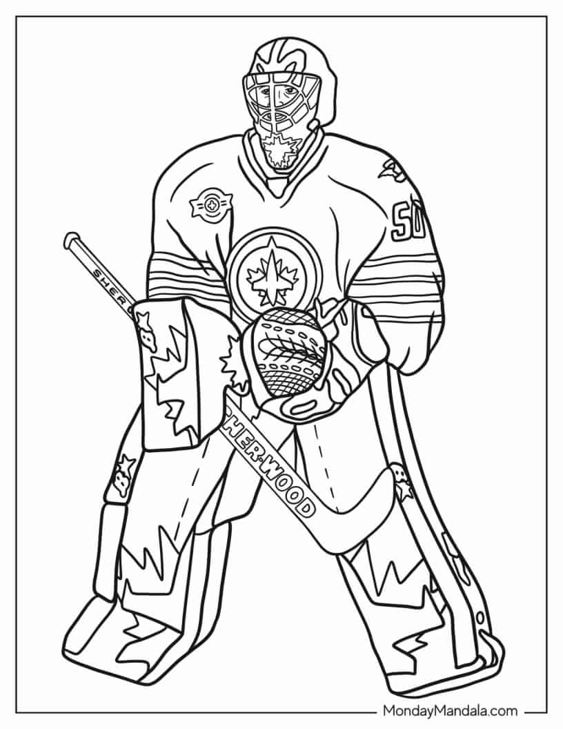Pro Hockey Player Chris Mason coloring page