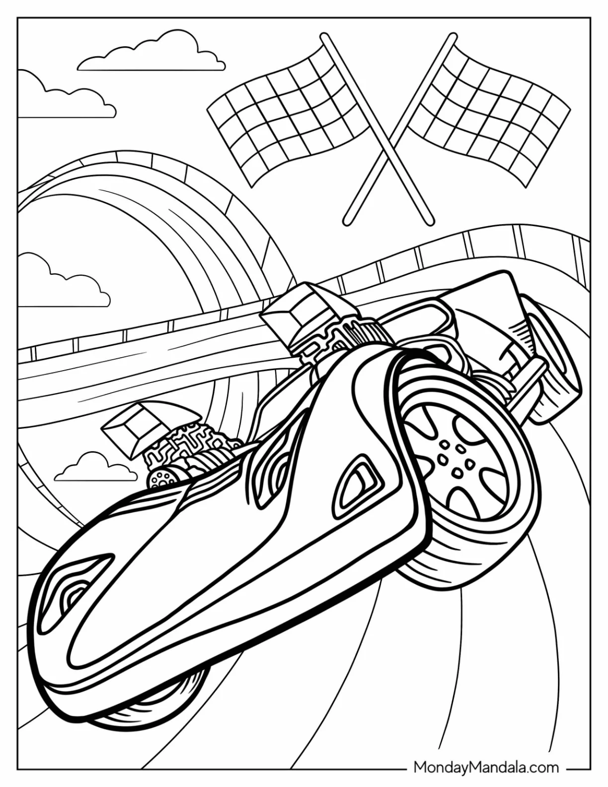 Forza Horizon Hot Wheels On Track Coloring Page coloring page