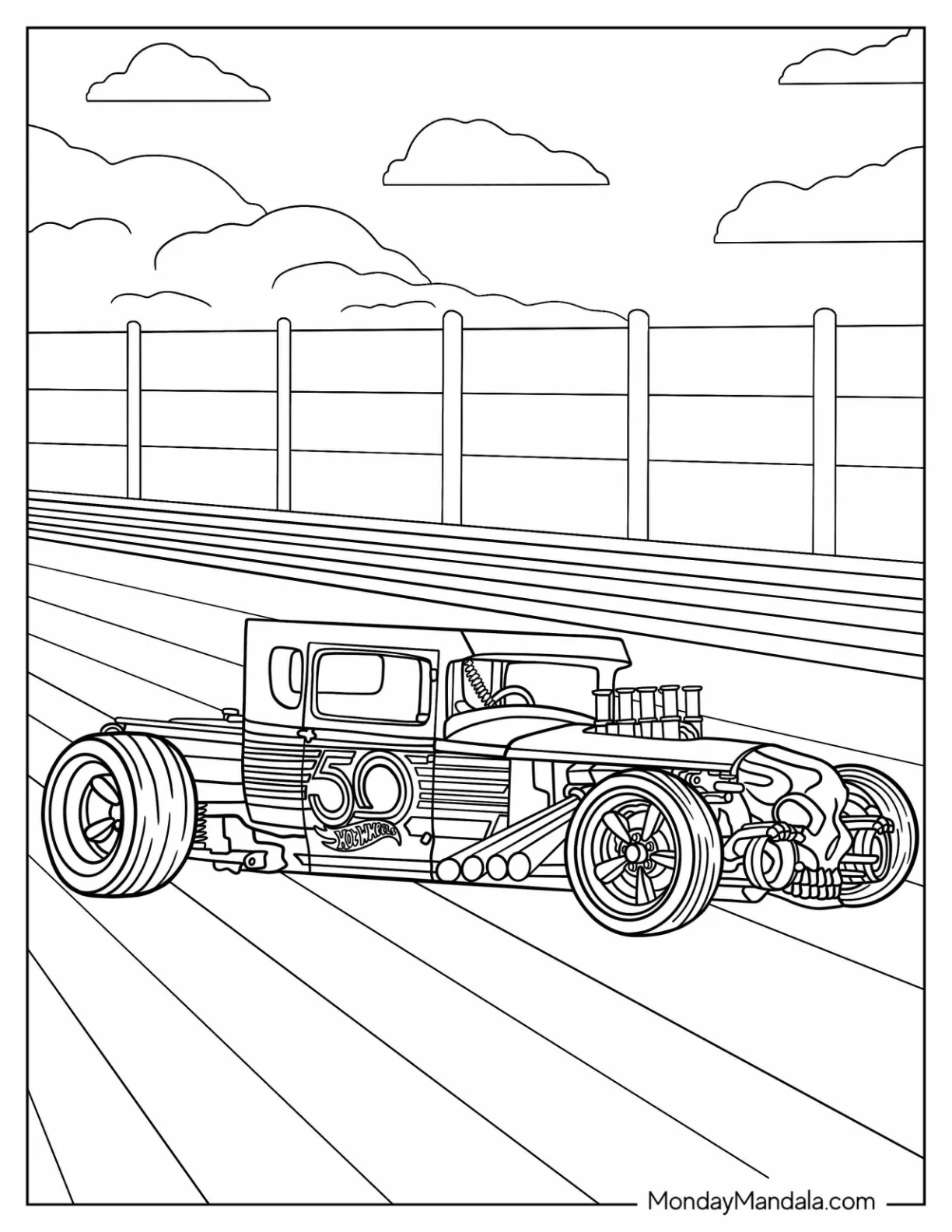 Hot Wheels Bone Shaker Coloring Sheet coloring page