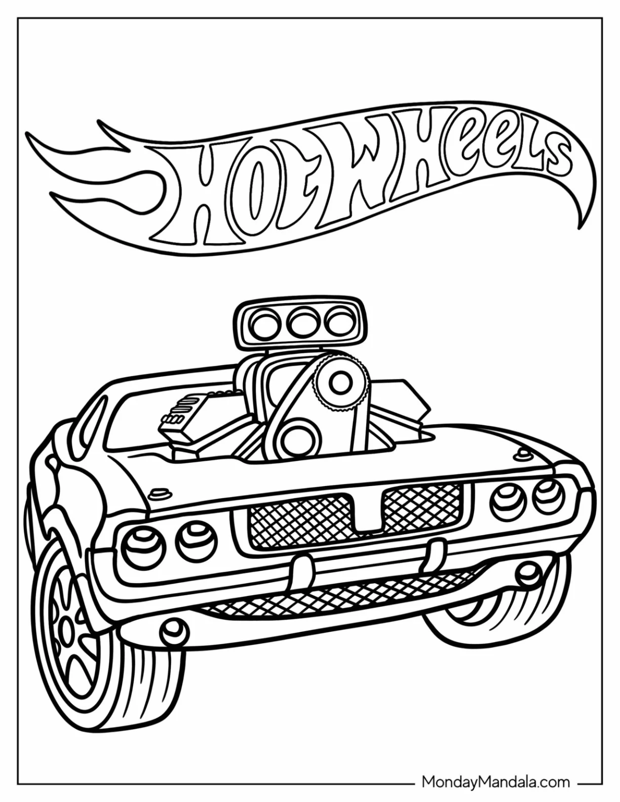 Hot Wheels Infinite Loop Poster Coloring Sheet coloring page