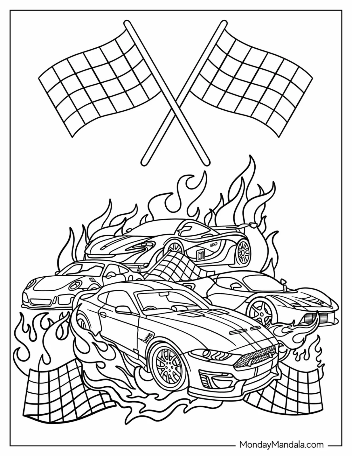 Hot Wheels Poster Coloring Page coloring page