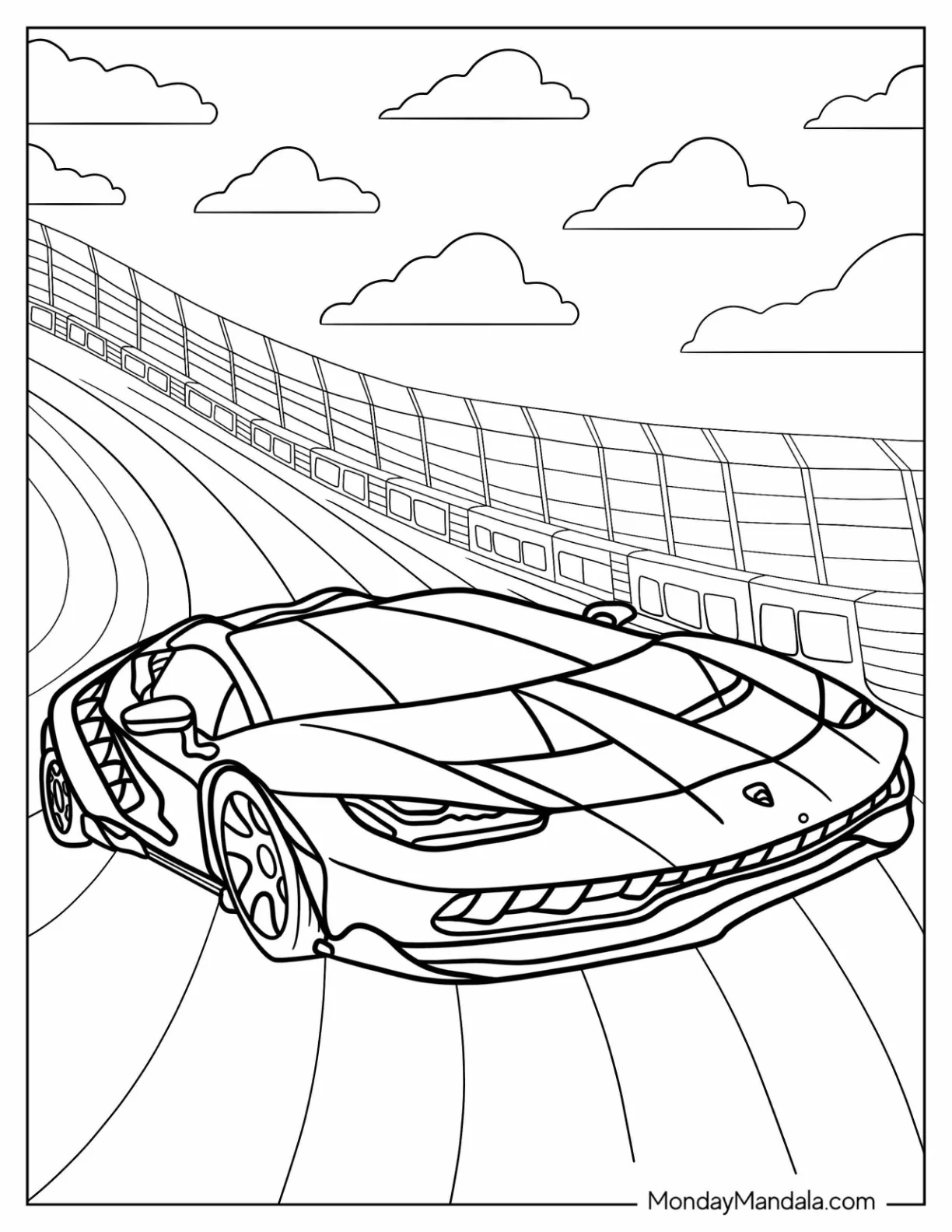 lamborghini Hot Wheels Race Car Coloring Page coloring page