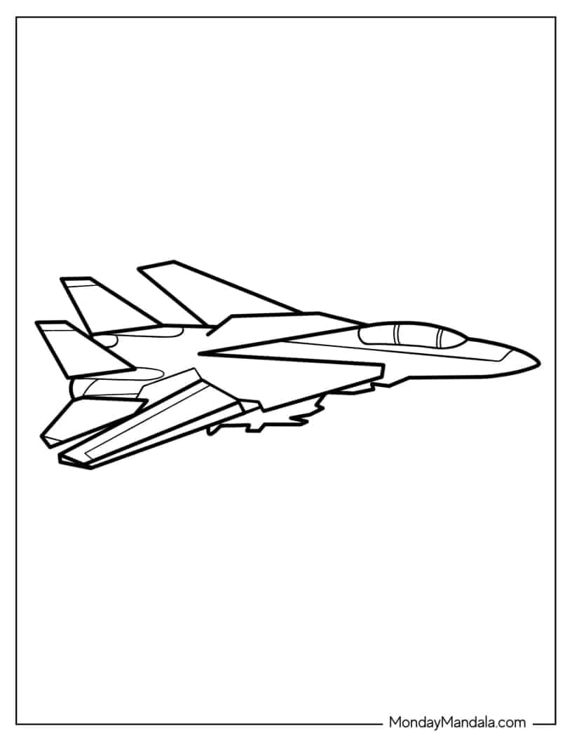 Easy Jet Outline for Preschoolers coloring page