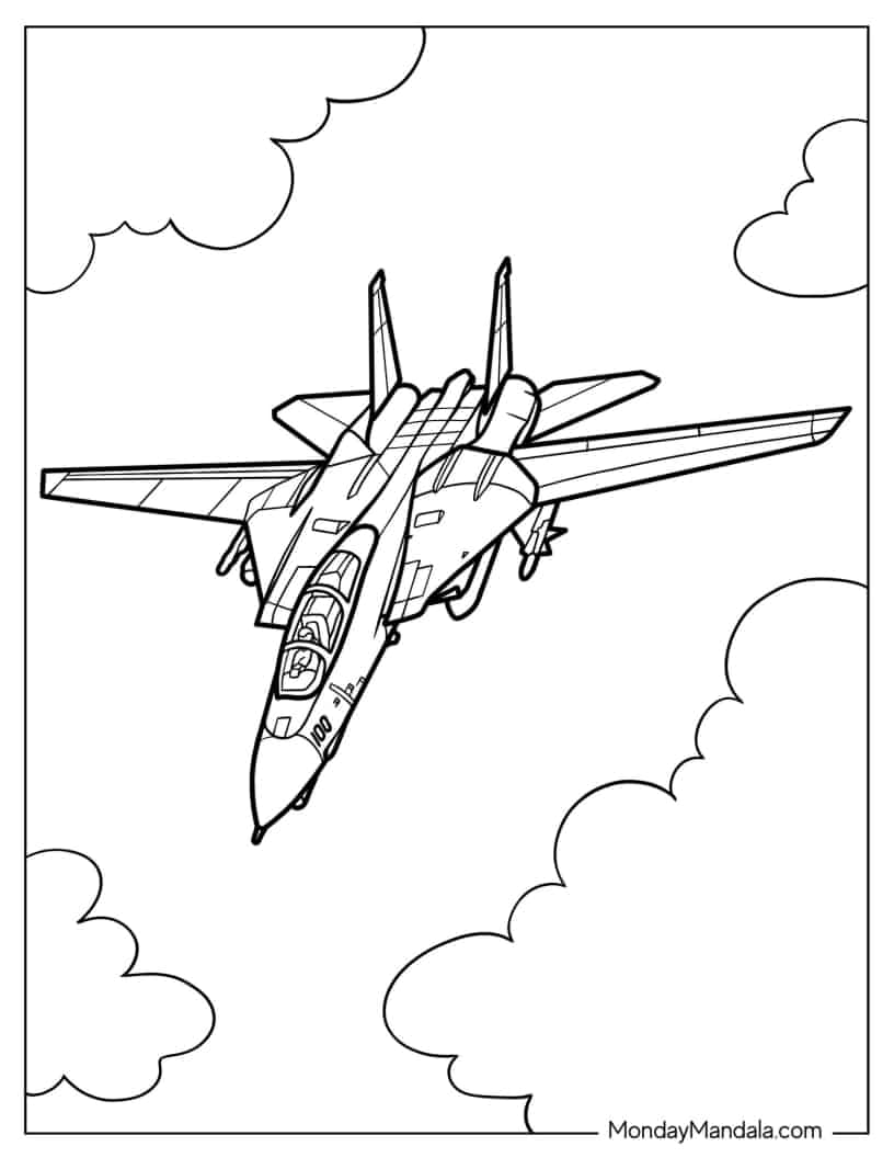 Grumman F-14 Tomcat Jet coloring page