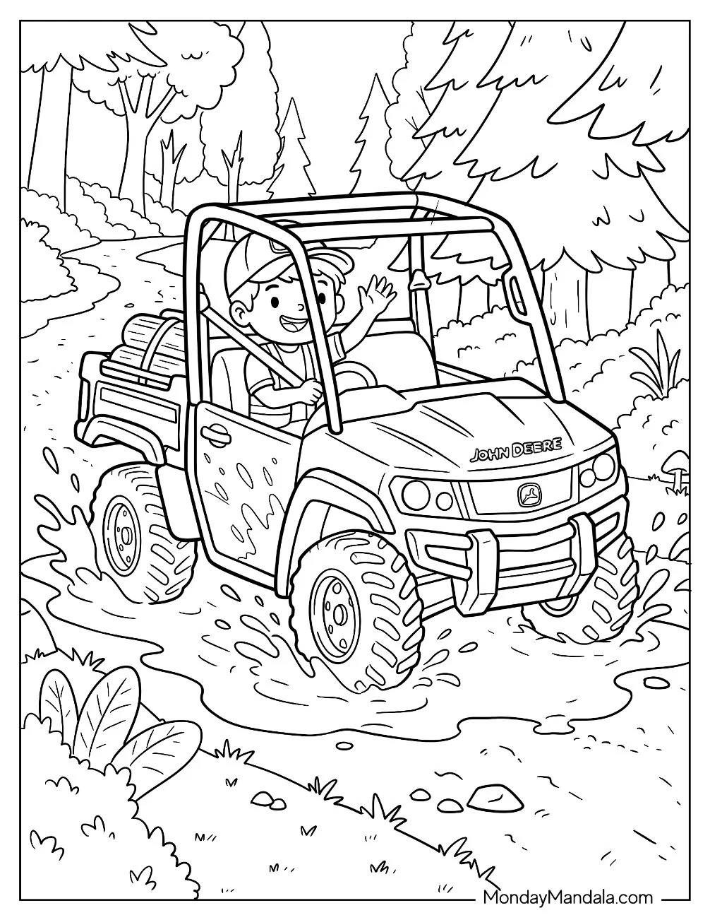 John Deere Gator Off Road Adventure Coloring Sheet coloring page