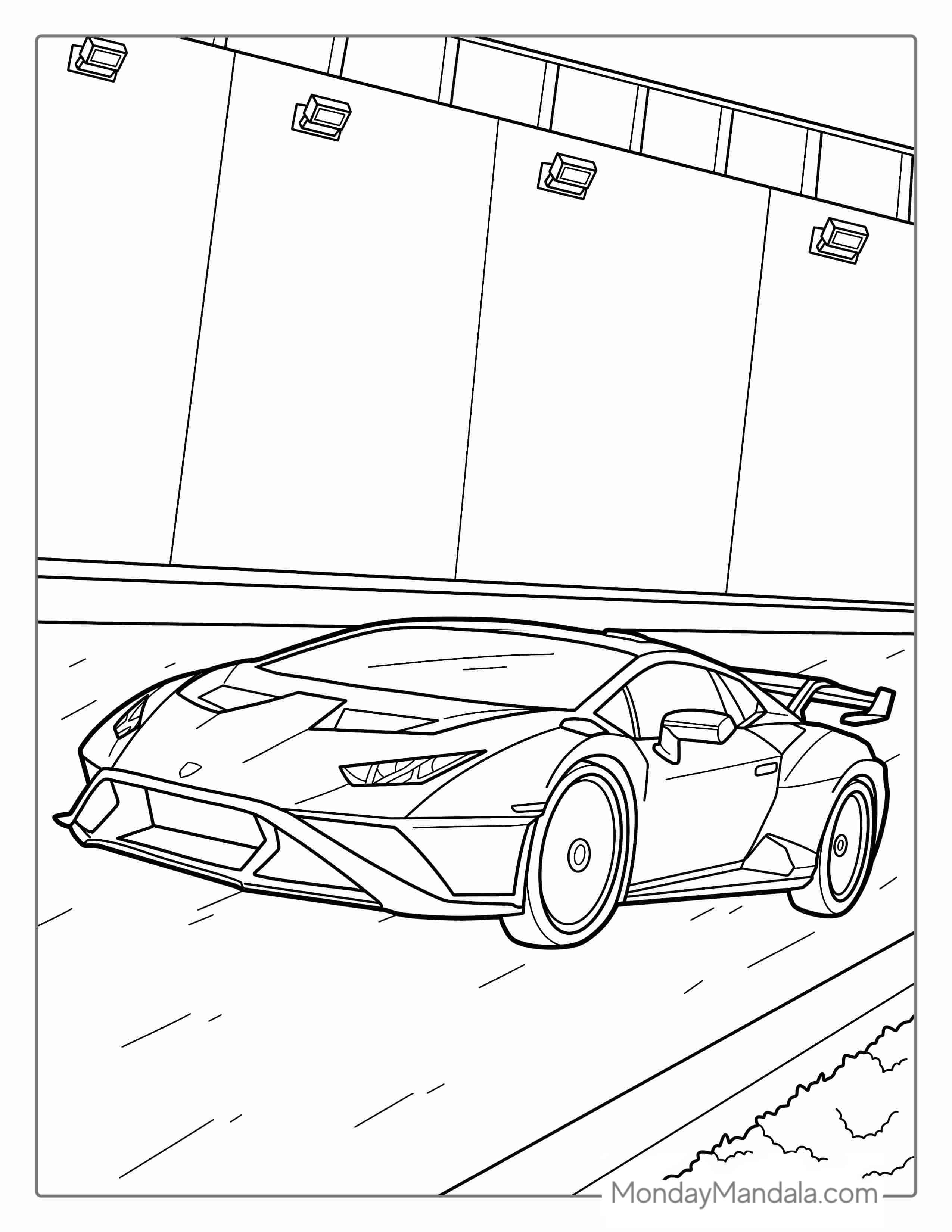 Coloring Page Of Lamborghini Huracan coloring page