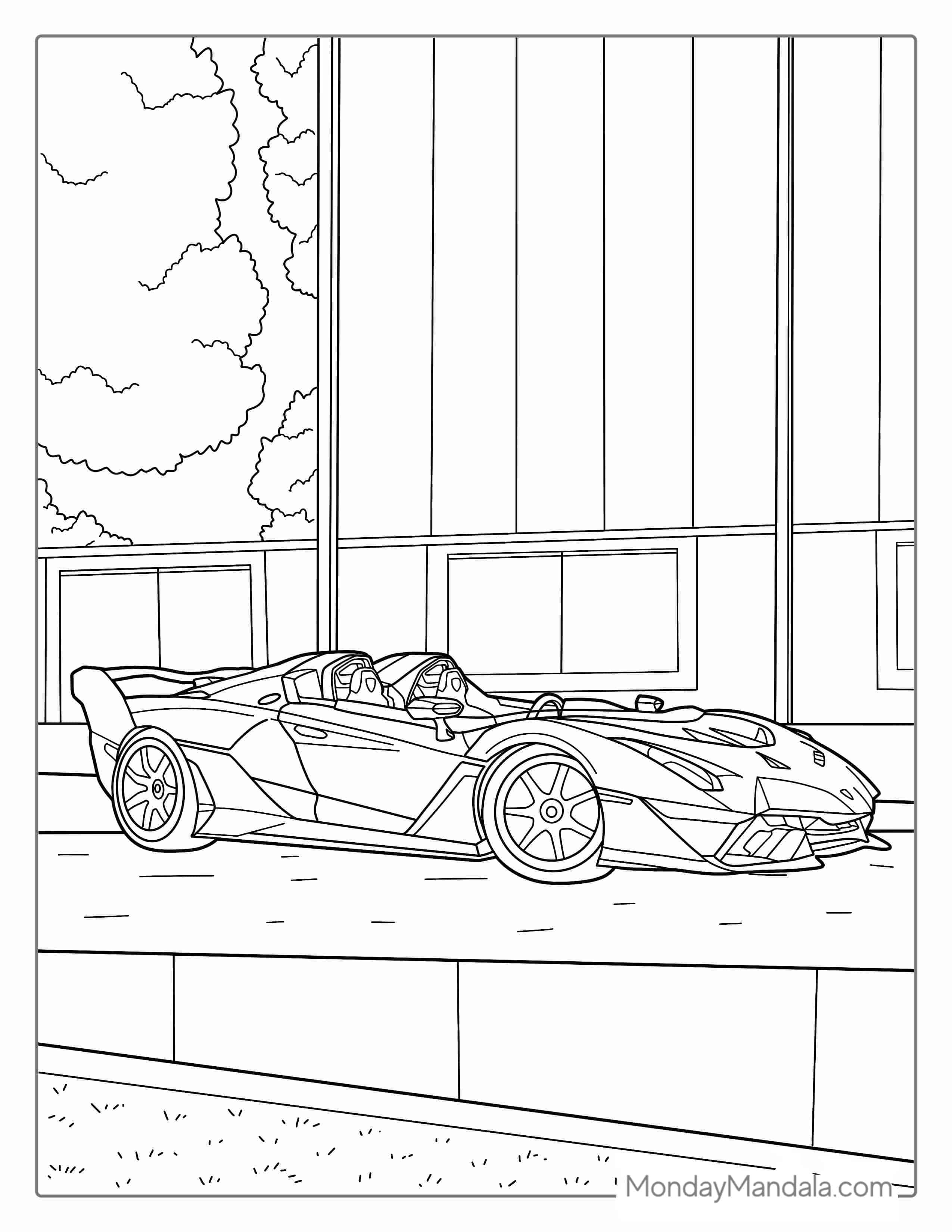 Convertible Lamborghini Huracan To Color coloring page