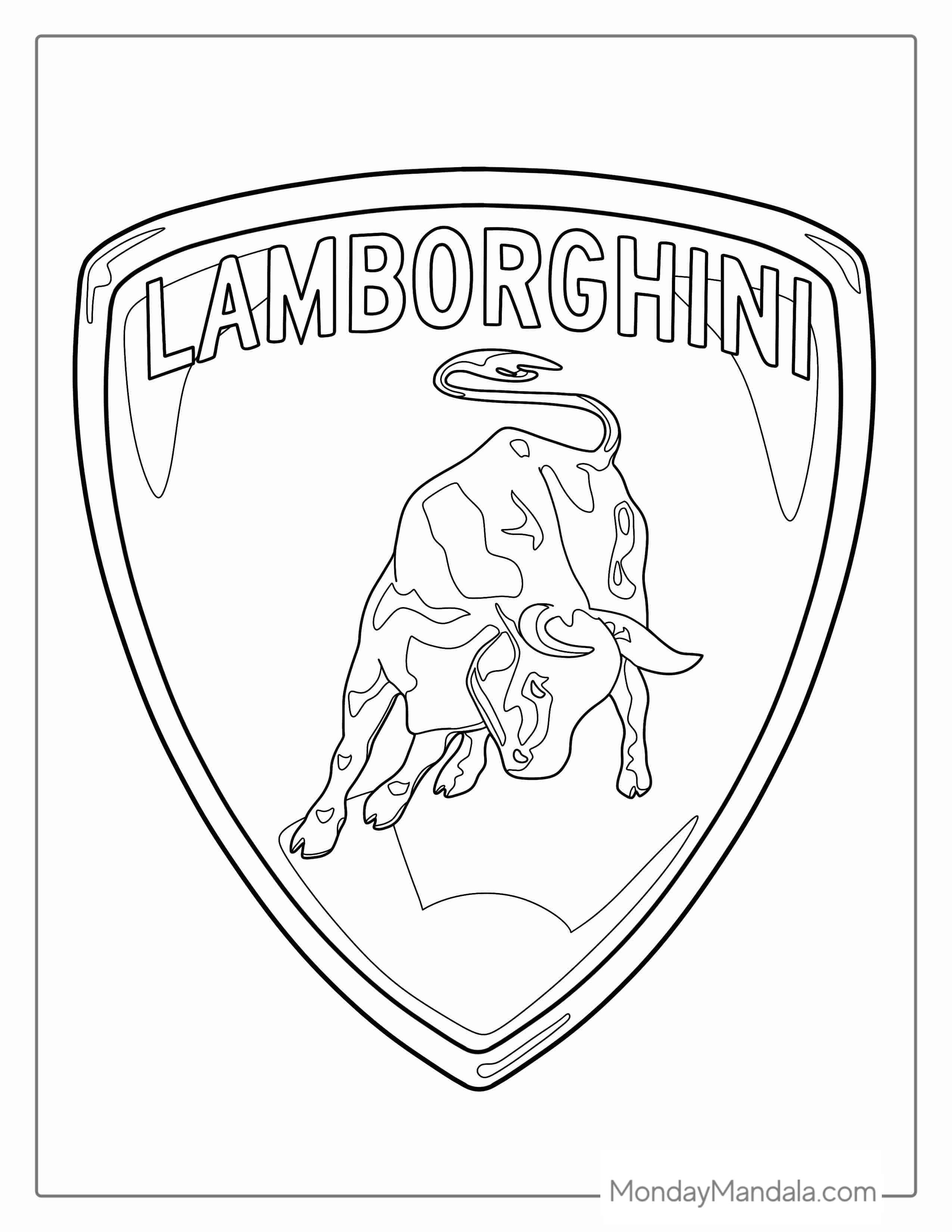 Lamborghini Logo Coloring Page For Kids coloring page