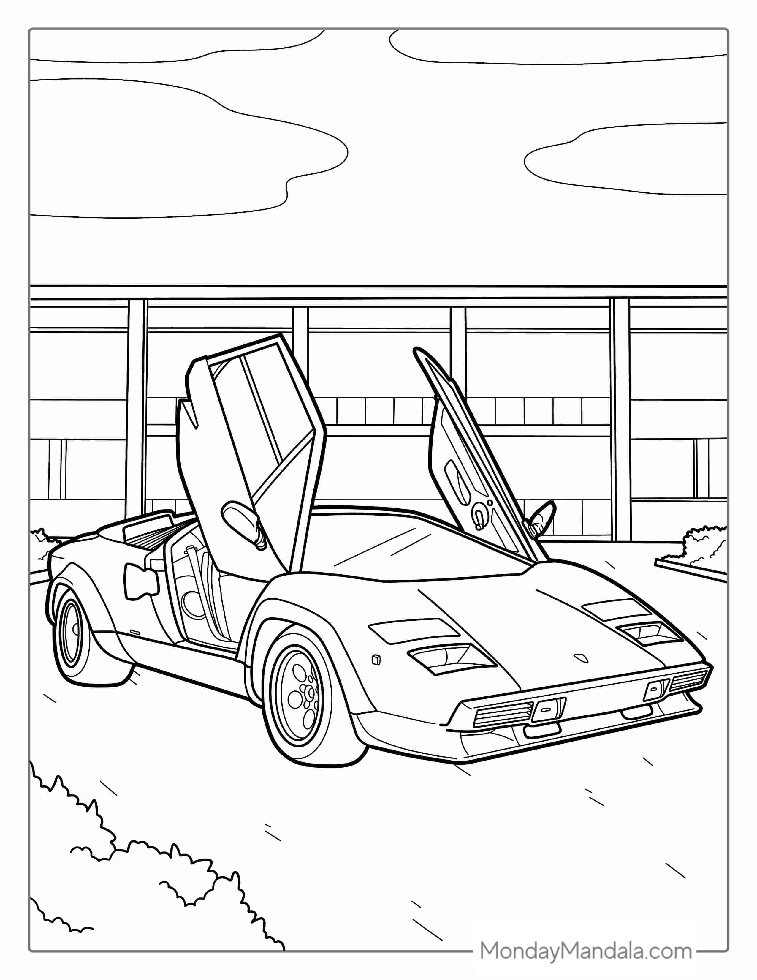 Vintage Lamborghini Gallardo Coloring Page coloring page
