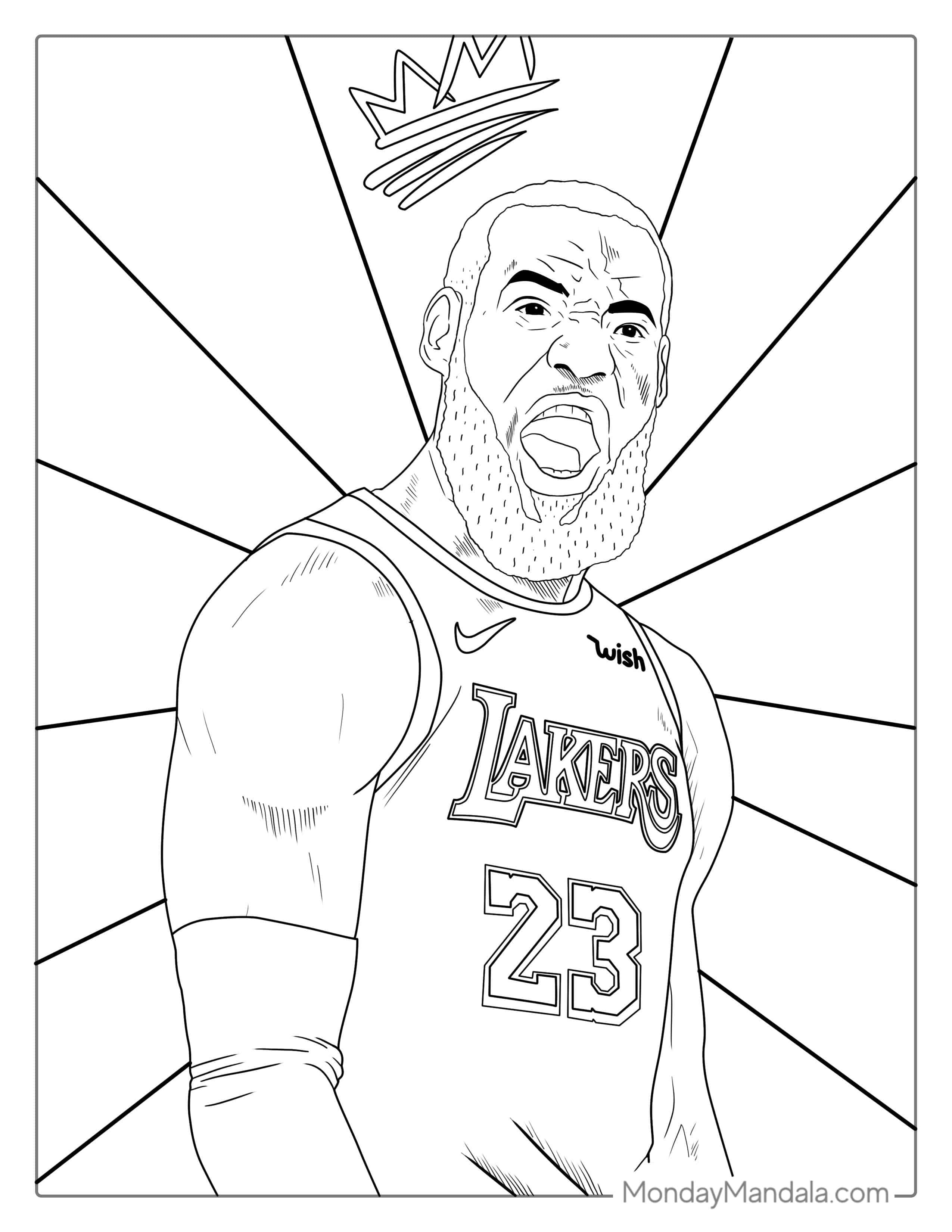 LeBron James Celebrating Coloring Page coloring page