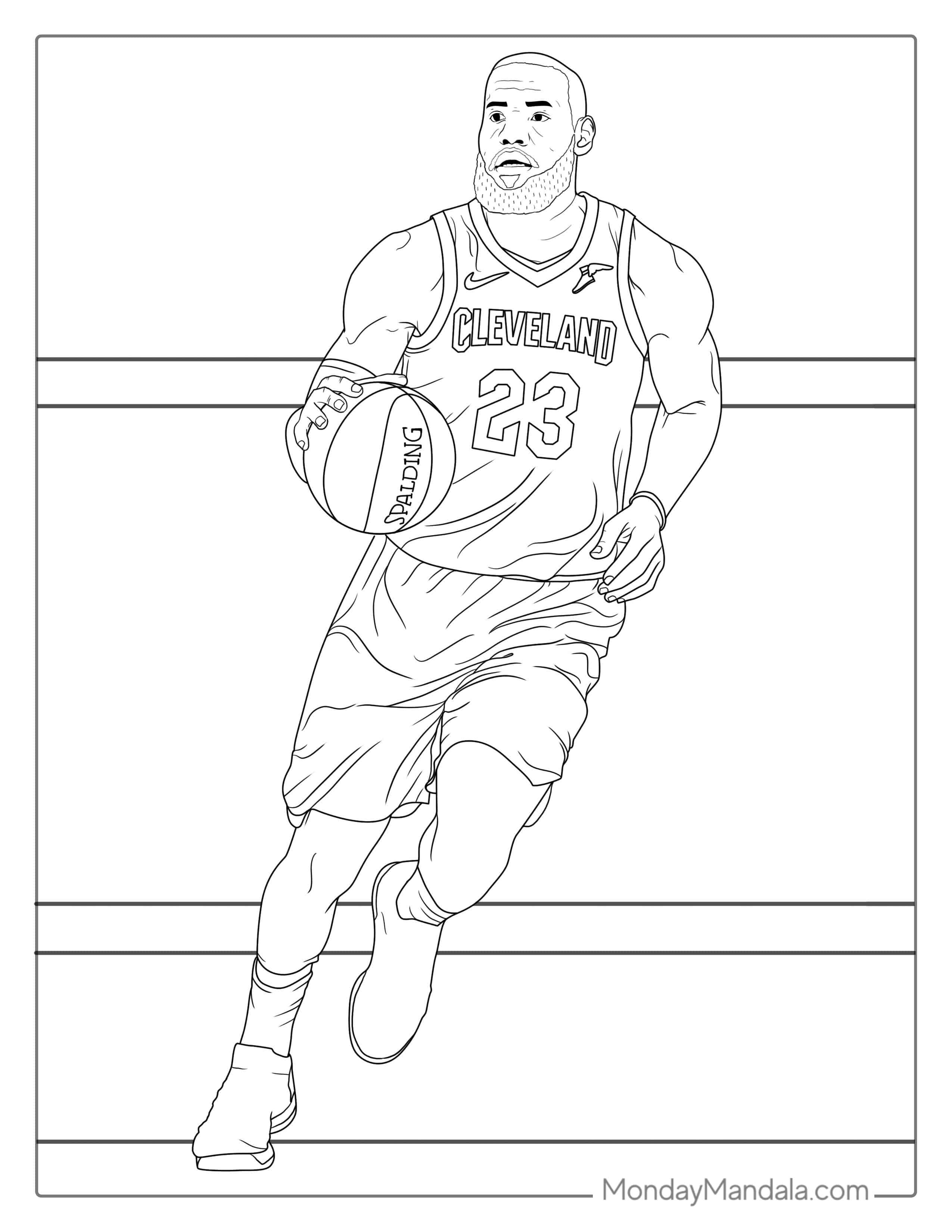 LeBron James Cleveland Cavaliers Coloring coloring page