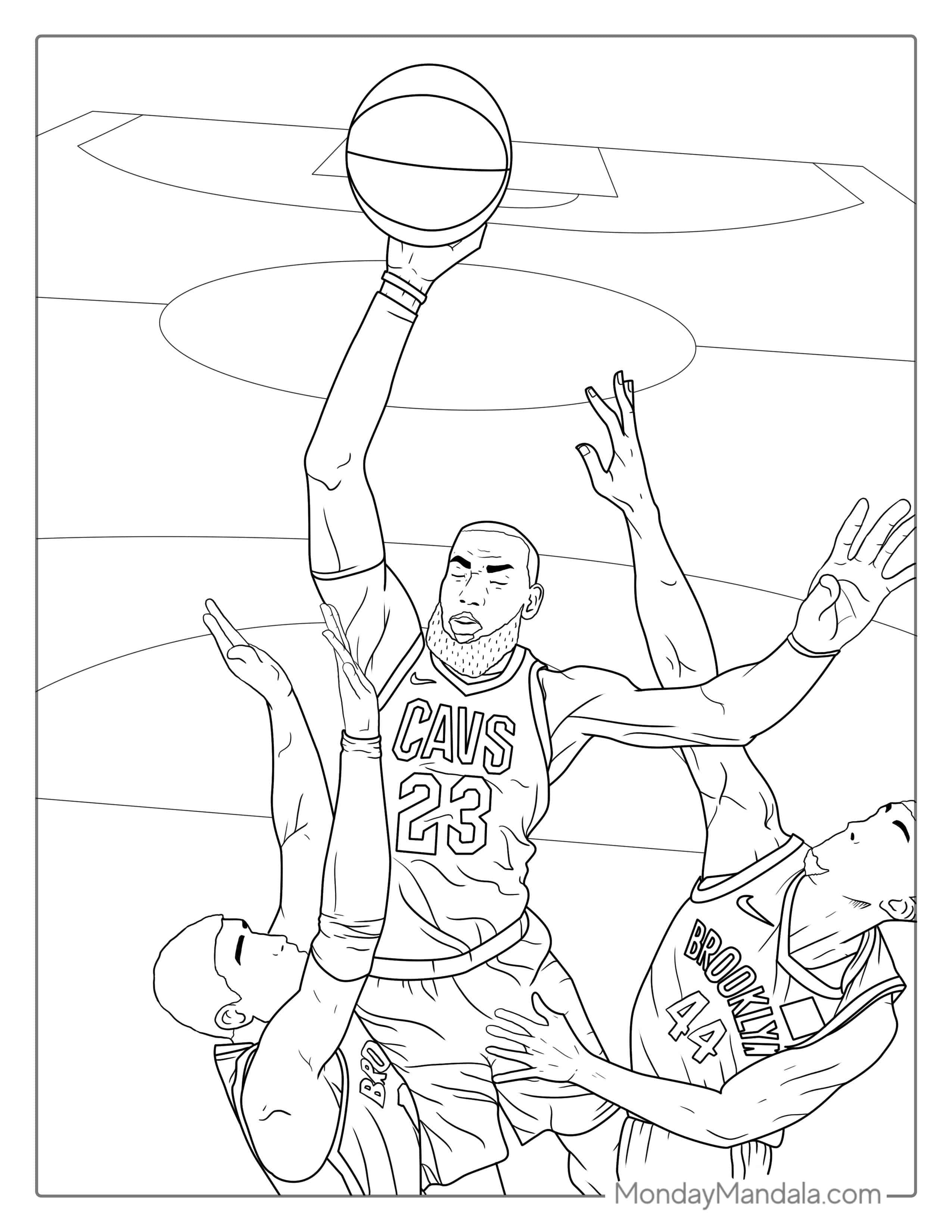 LeBron James Dunking Coloring Page(1) coloring page