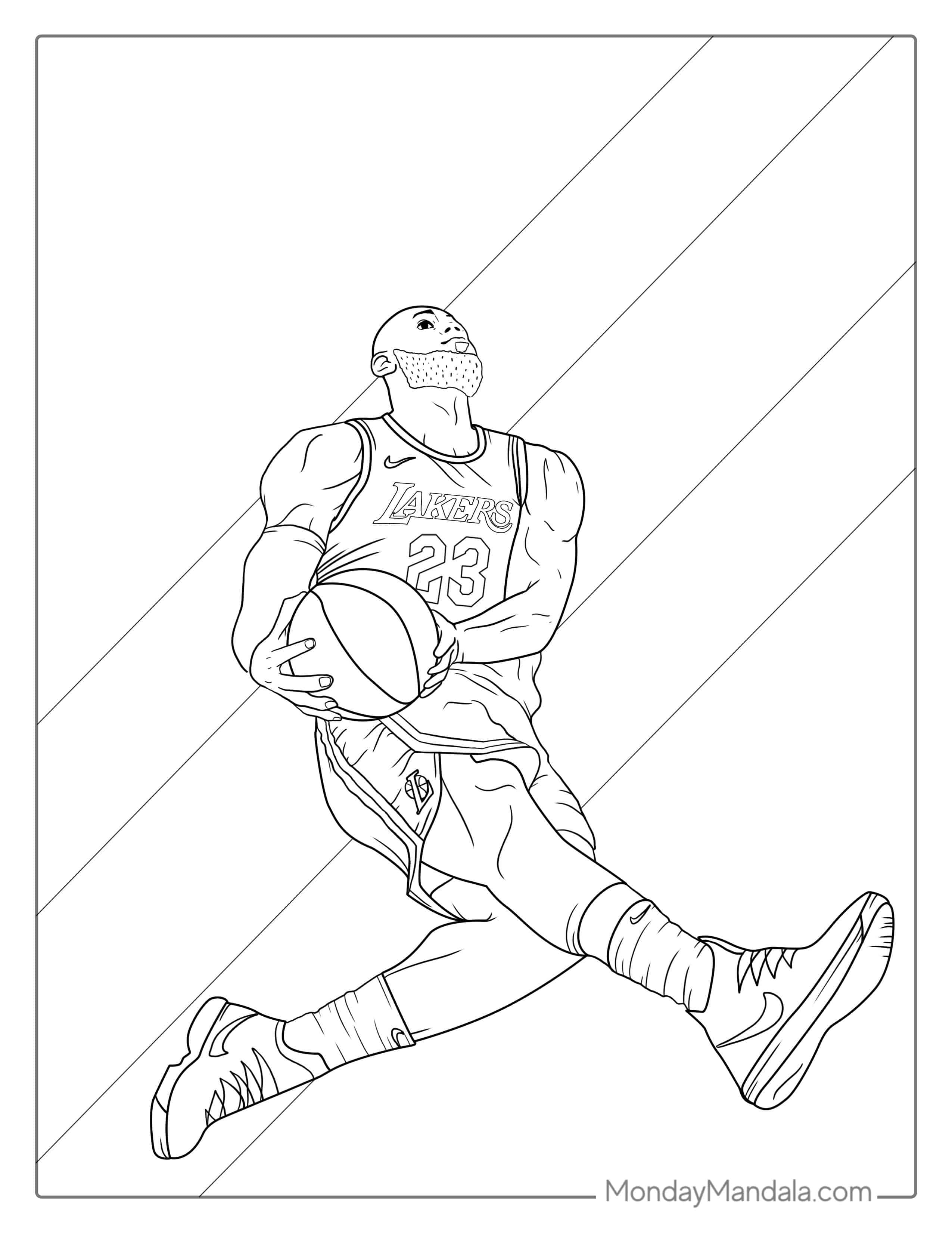 LeBron James LA Lakers Coloring Sheet coloring page
