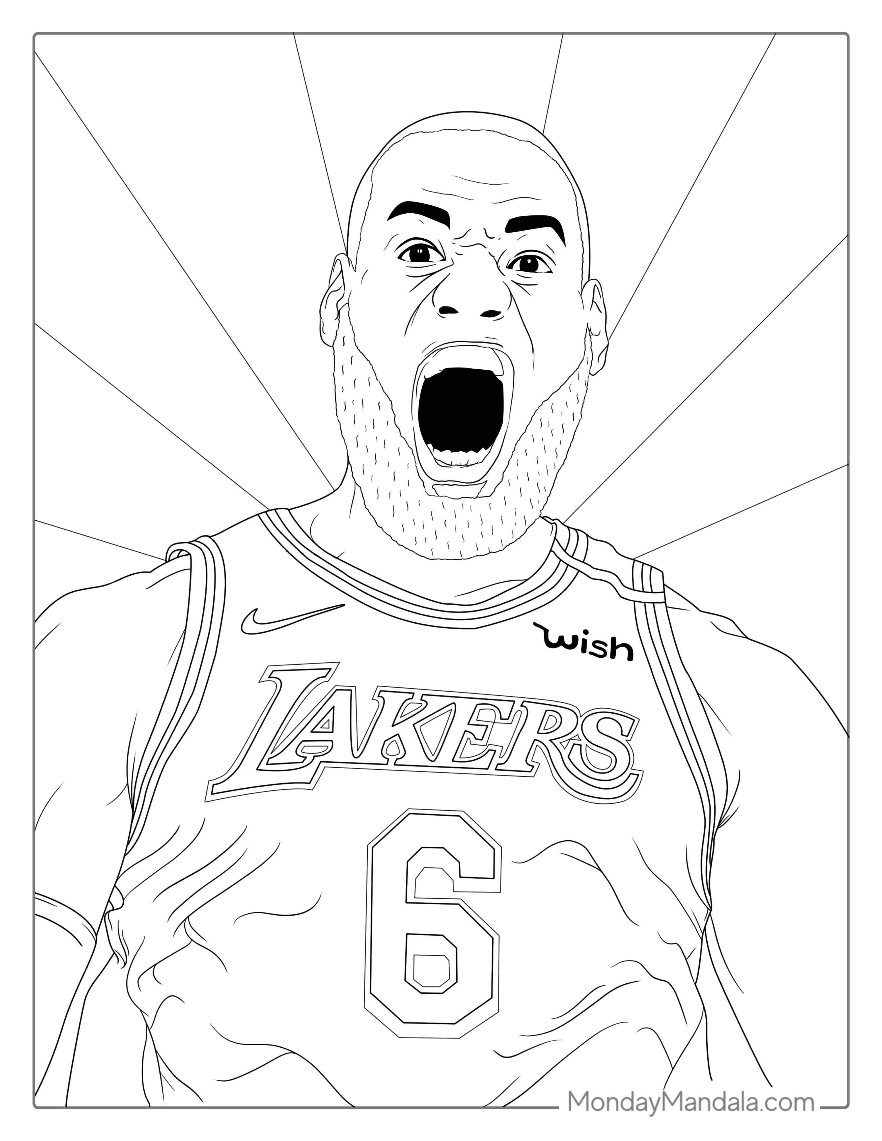 The King LeBron James Coloring For Kids coloring page