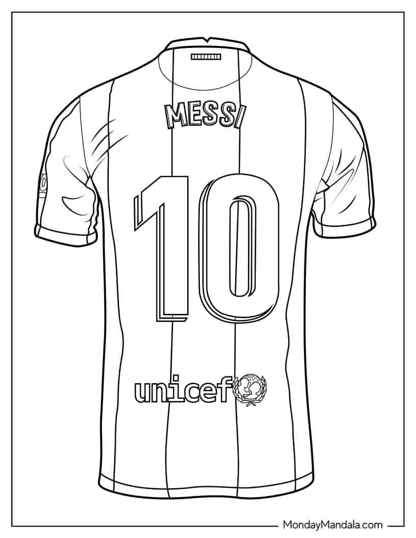 Back Of Lionel Messi_s Jersey To Color coloring page