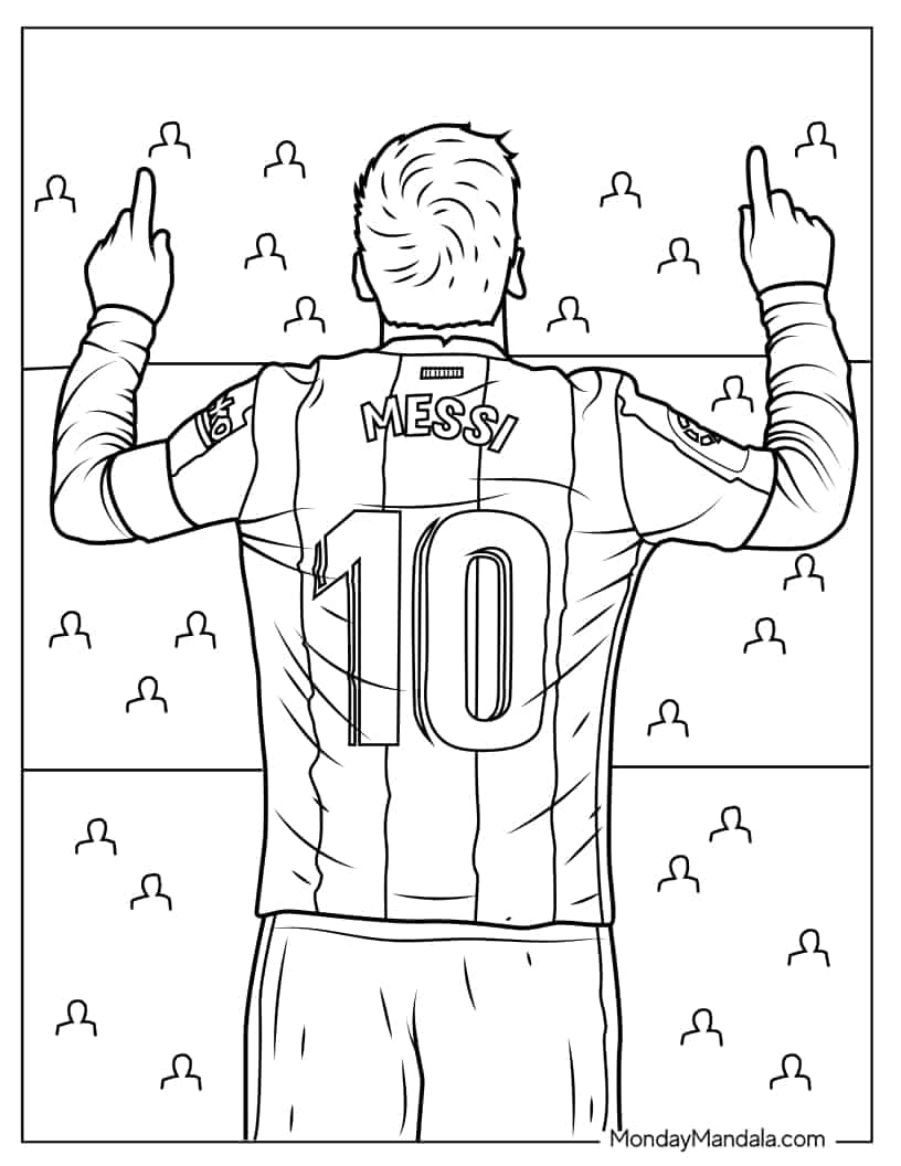 Back View Of Lionel Messi_s Jersey coloring page