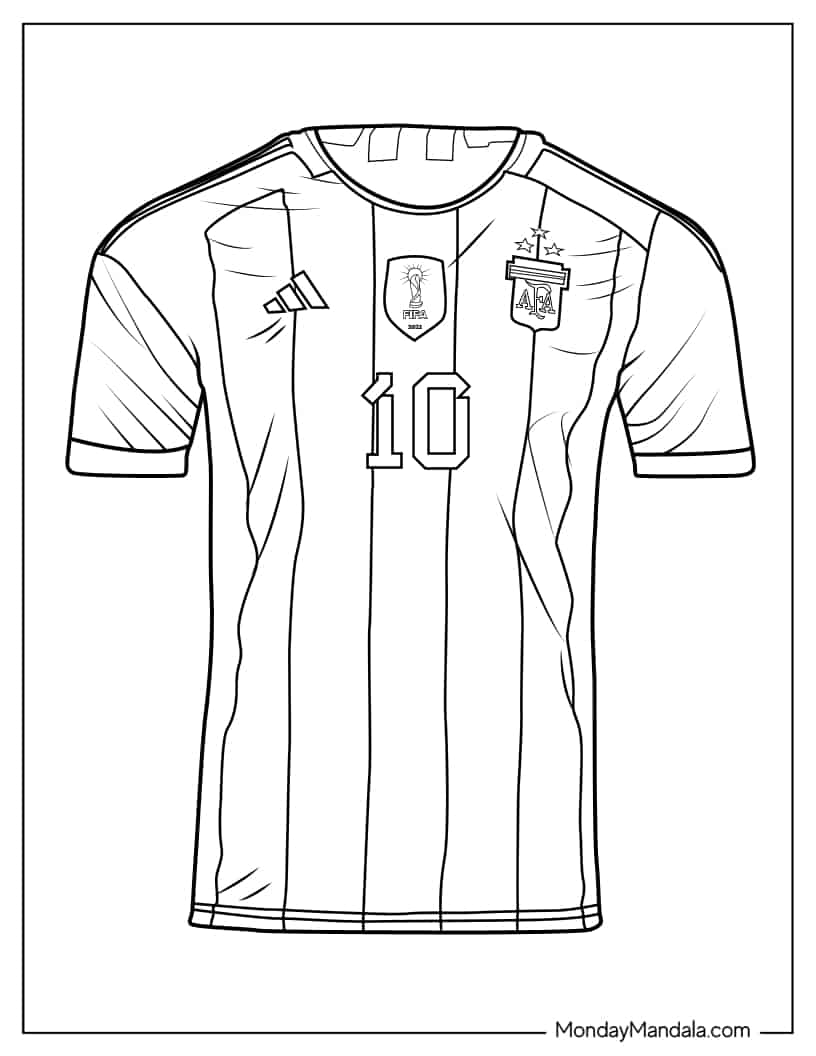 Front Of Lionel Messi_s Jersey coloring page
