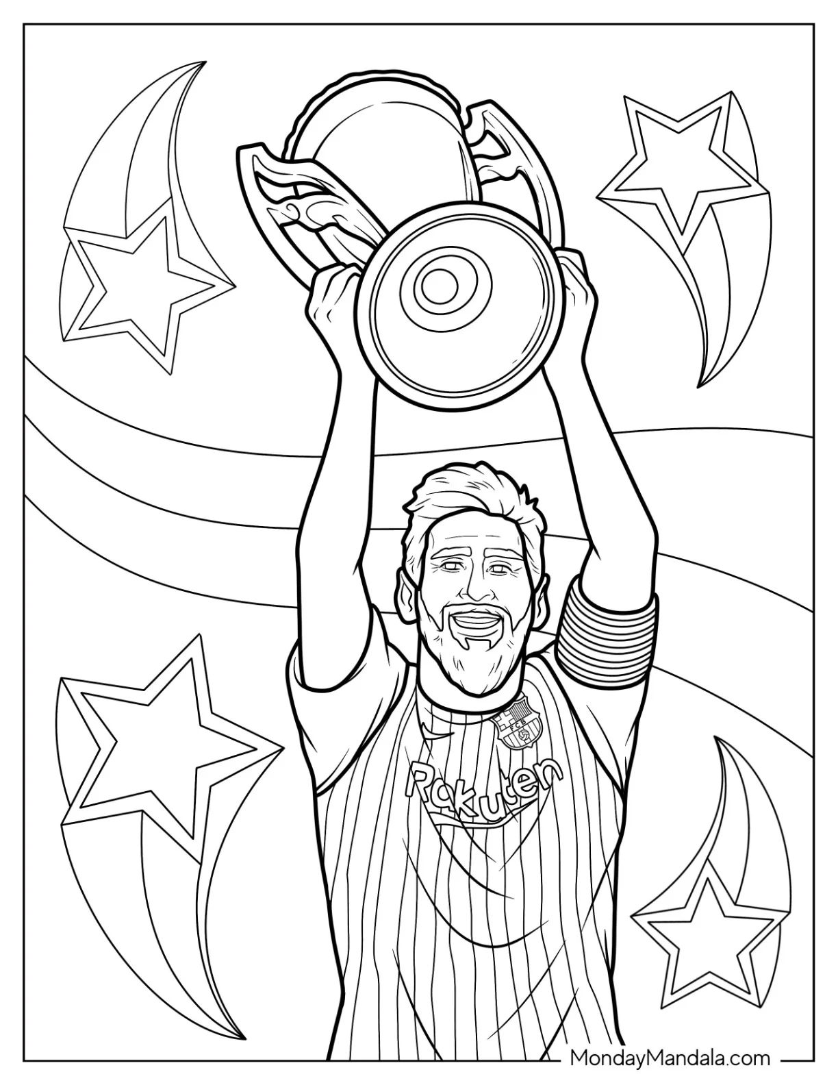 Lionel Lionel Messi Coloring Page Lifting Trophy coloring page
