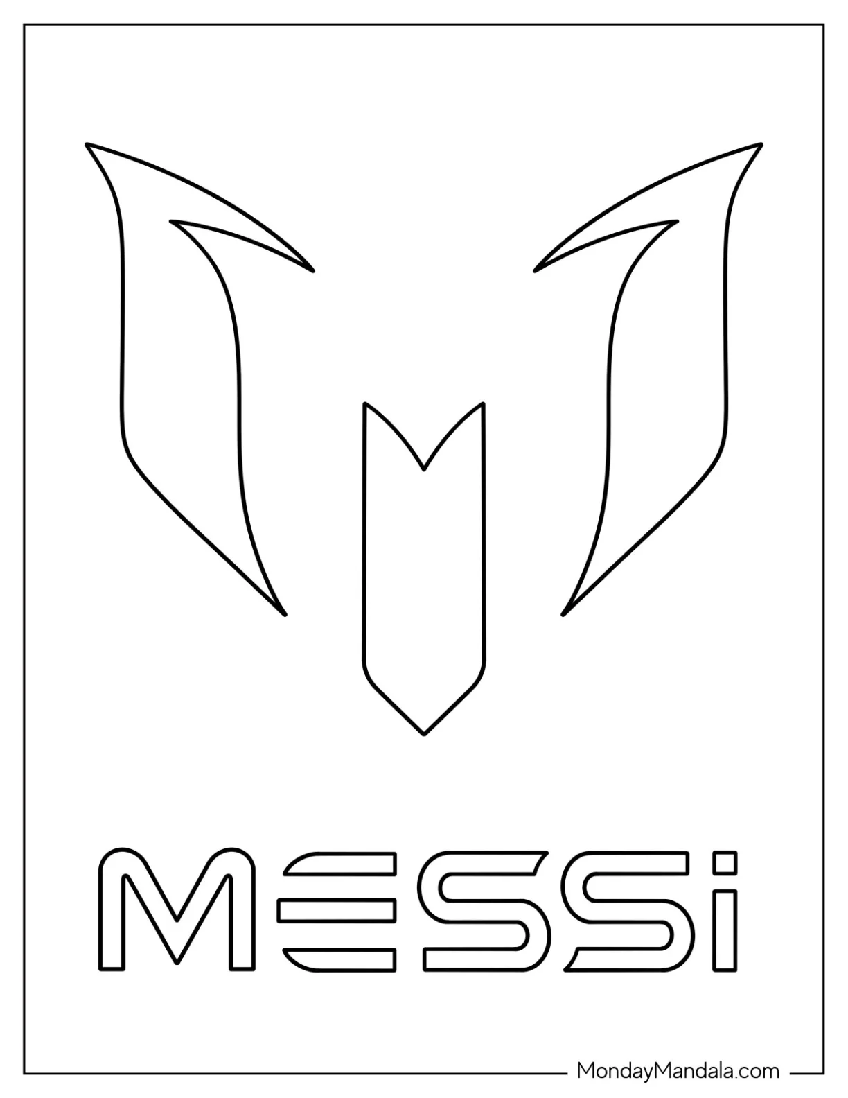 Lionel Lionel Messi Coloring Page Logo For Kids coloring page