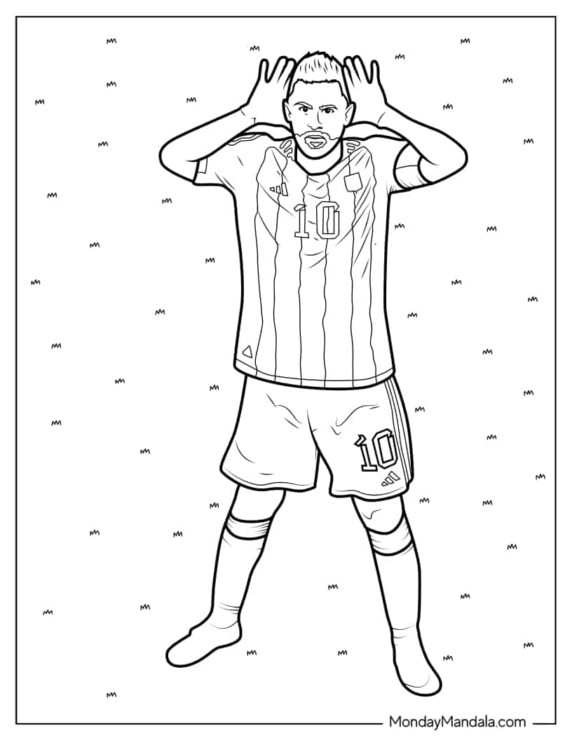 Lionel Messi Hyping The Crowd coloring page