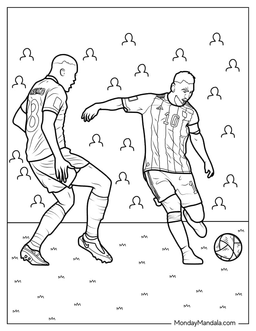 Lionel Messi Playing In World Cup coloring page