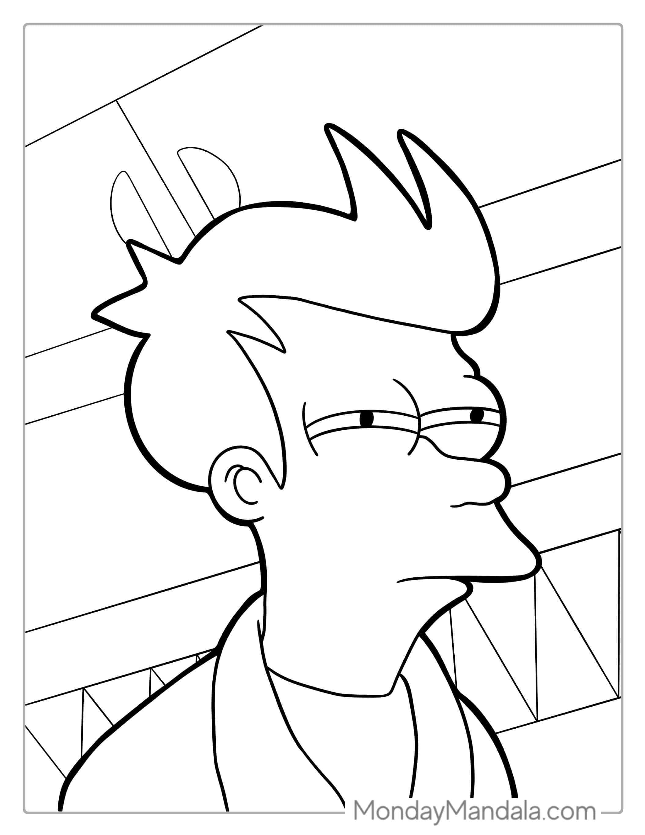 Futurama Fry Meme Coloring Page coloring page