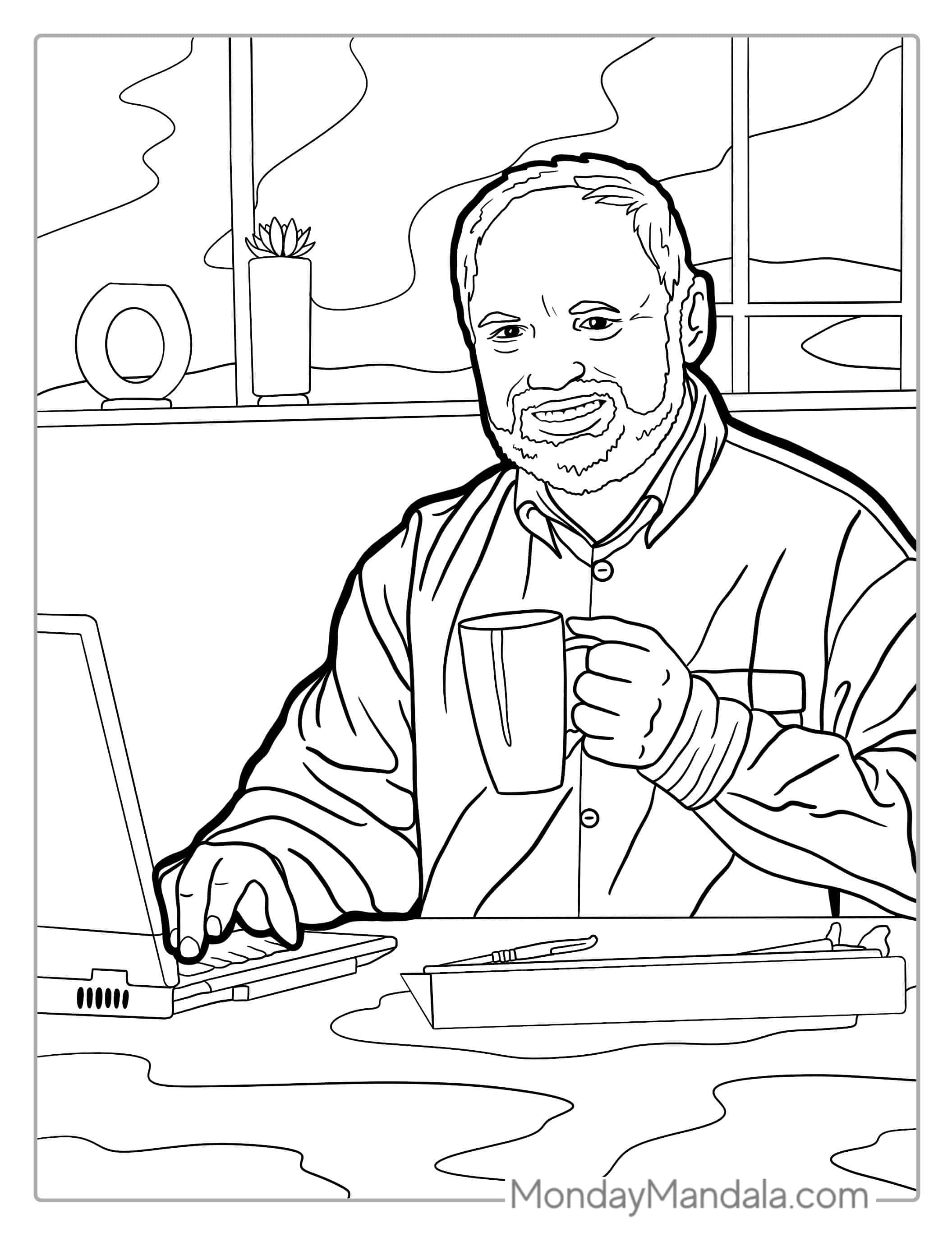 Hide The Pain Harold Meme Coloring Page coloring page
