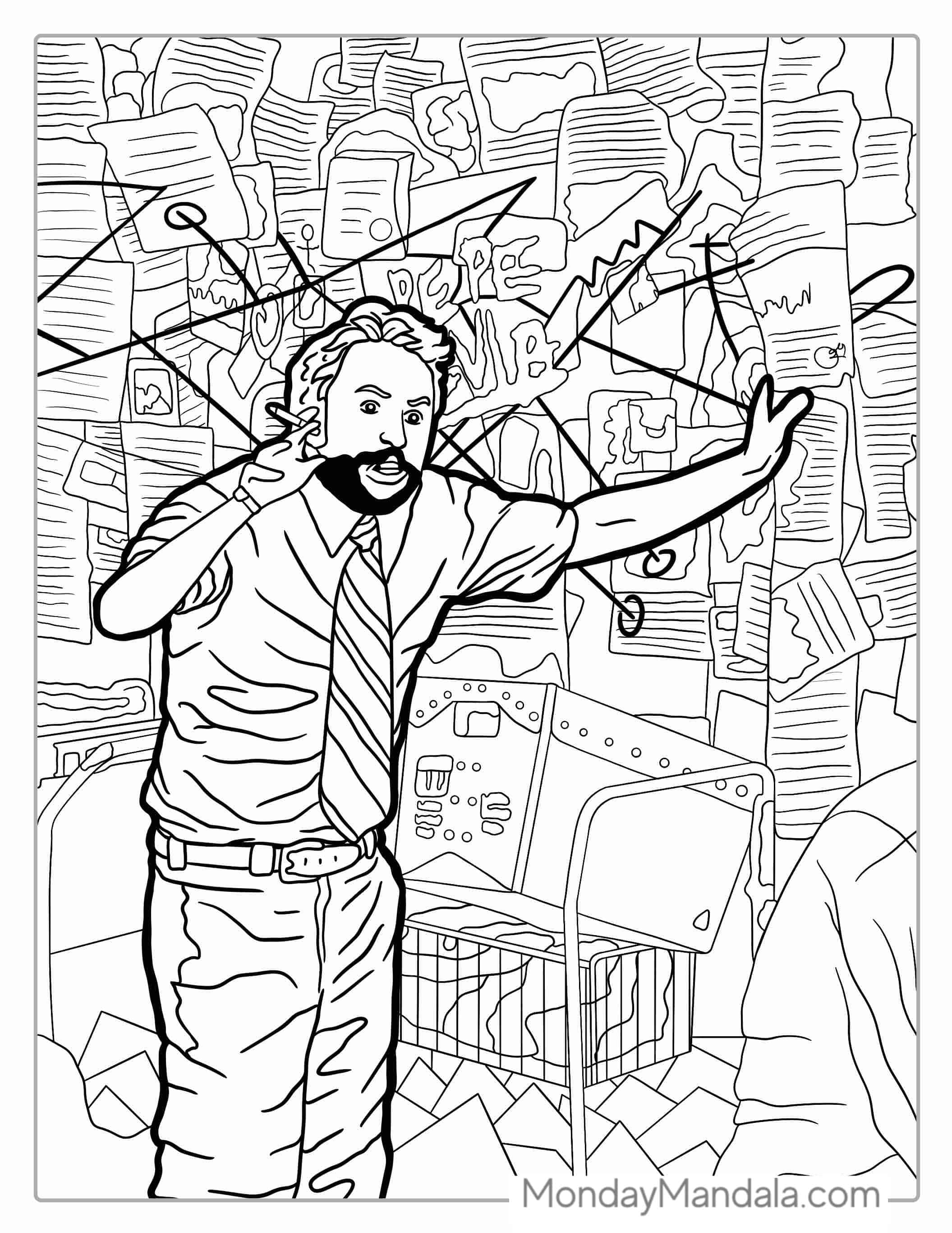 Pepe Silvia (Charlie Day) Meme Coloring Page coloring page
