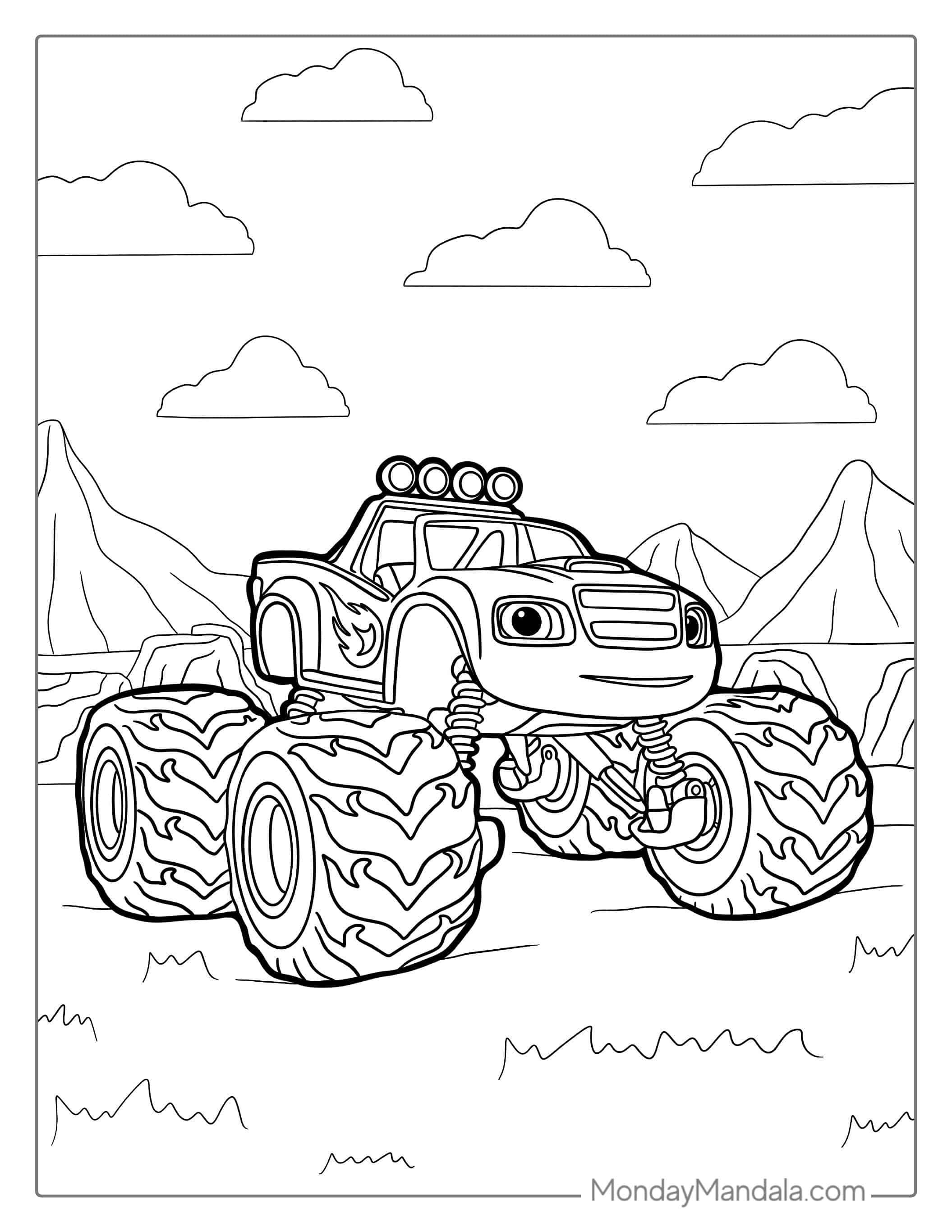 Blaze Monster Truck Coloring Page From Movie coloring page