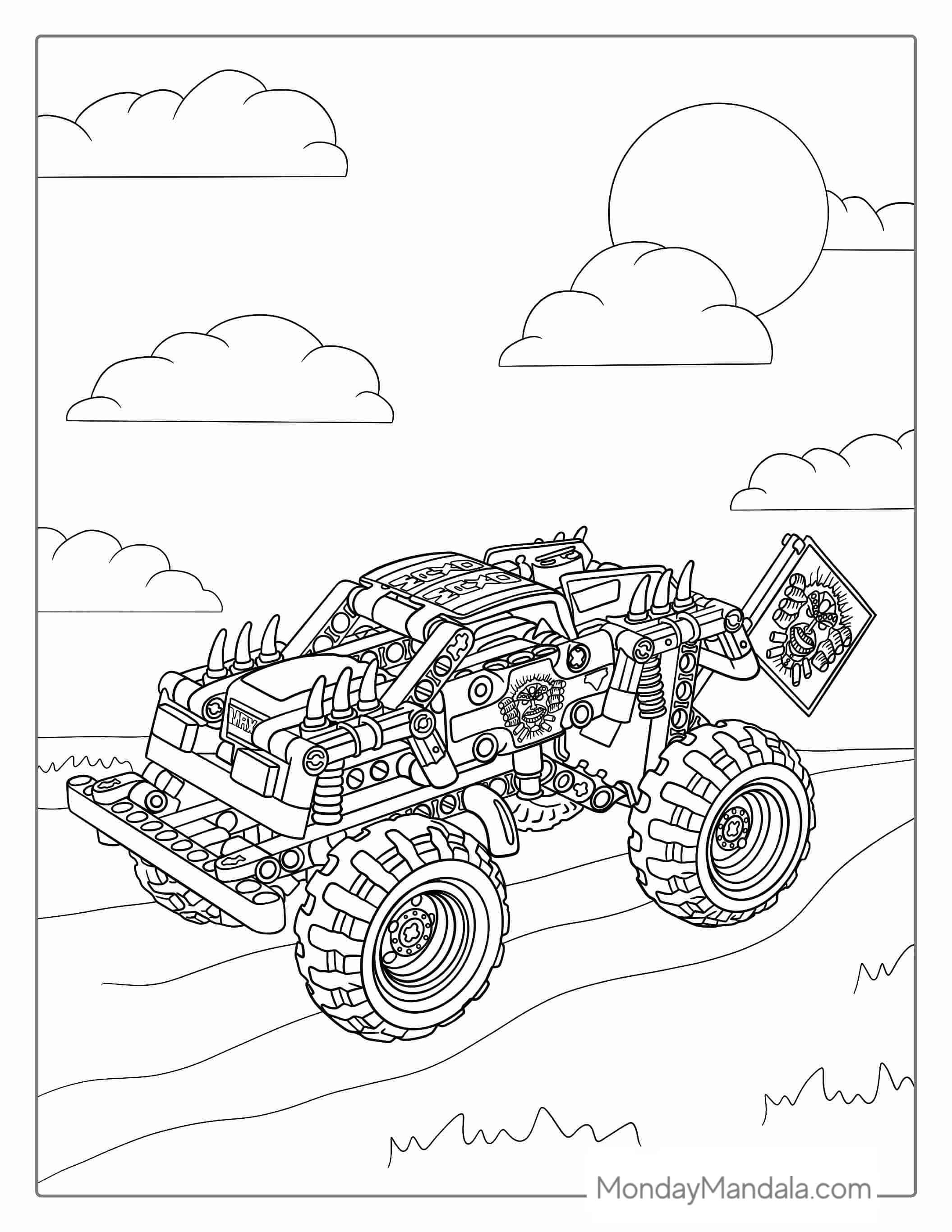 Coloring Page Of a Lego Monster Truck coloring page