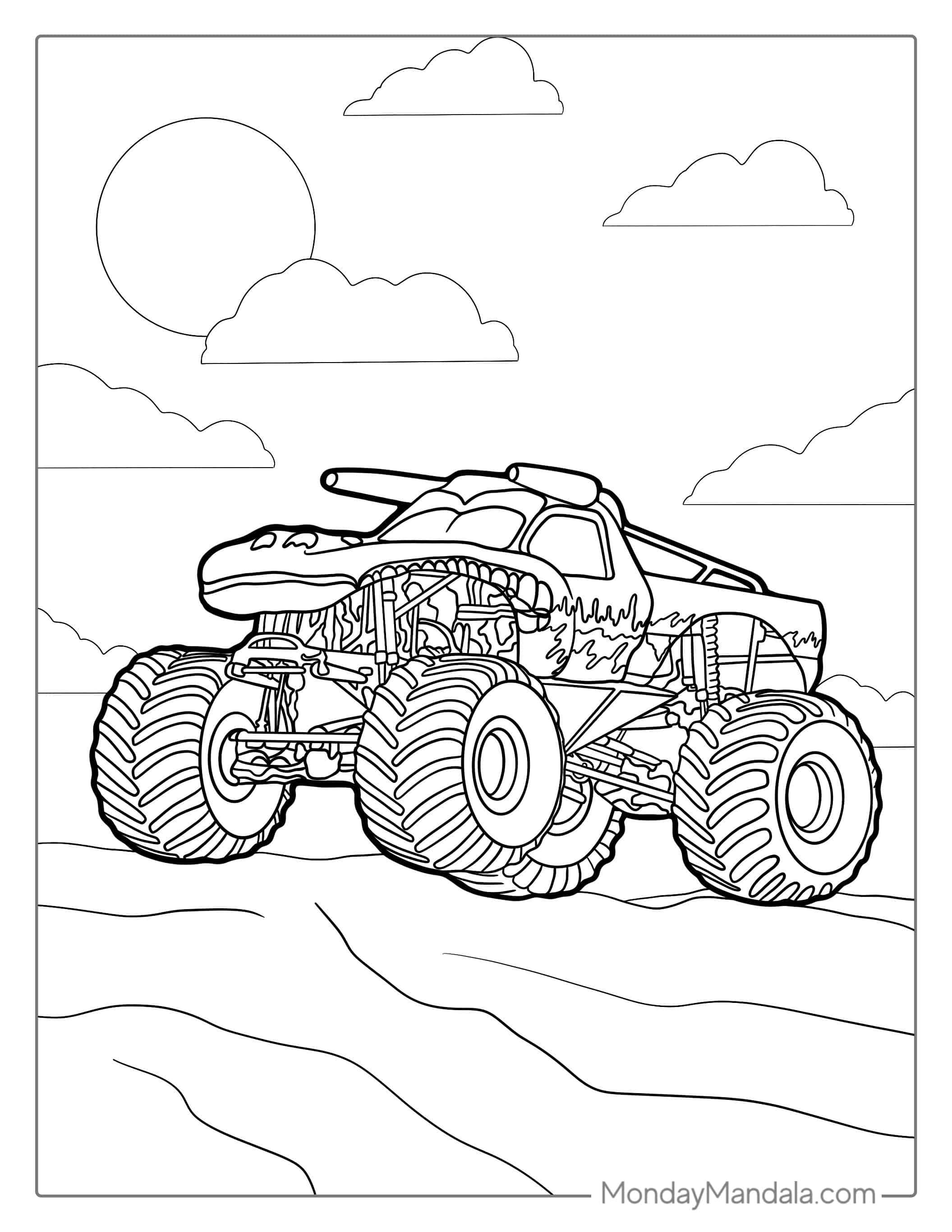 Coloring Page Of El Toro Loco Monster Truck coloring page