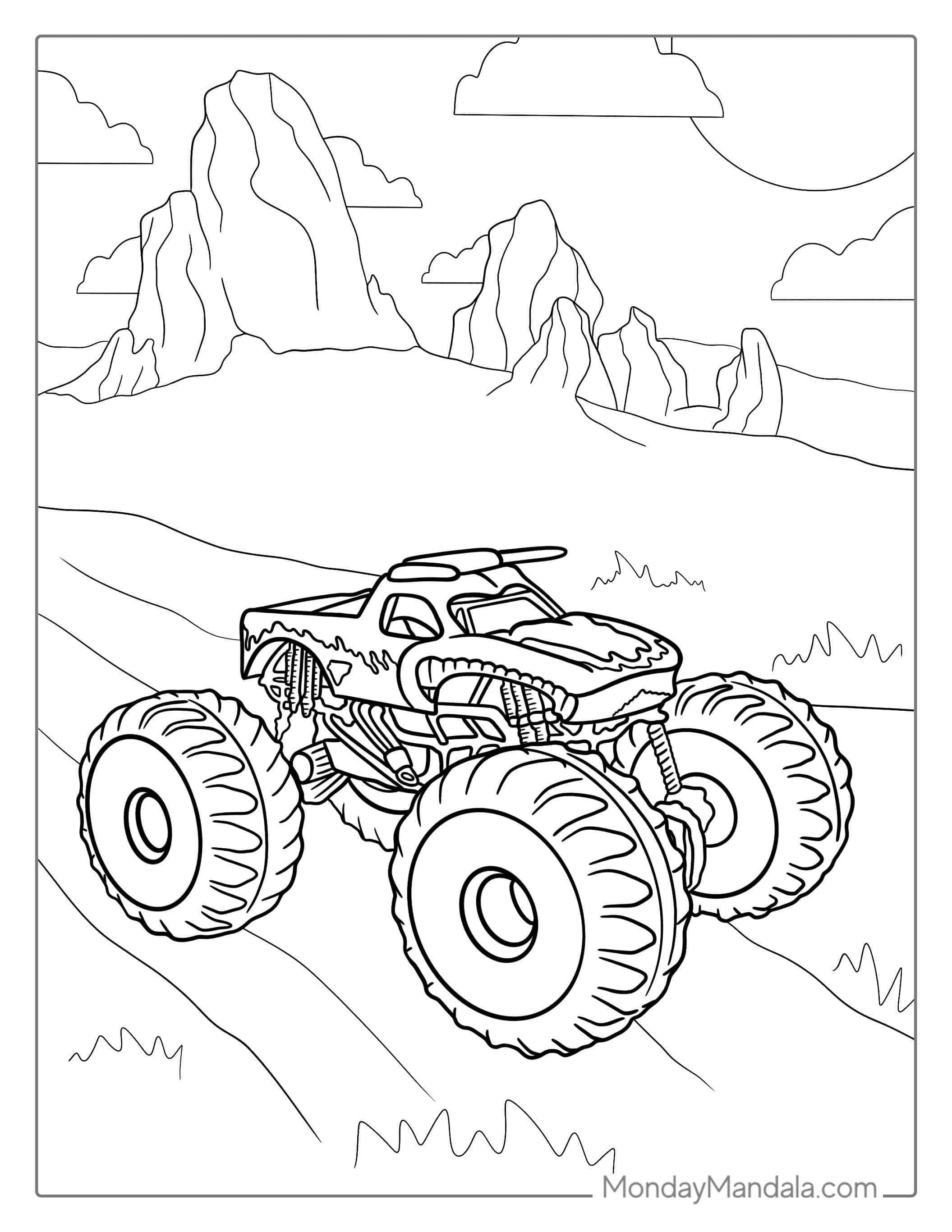 El Toro Loco Monster Truck Coloring Page coloring page