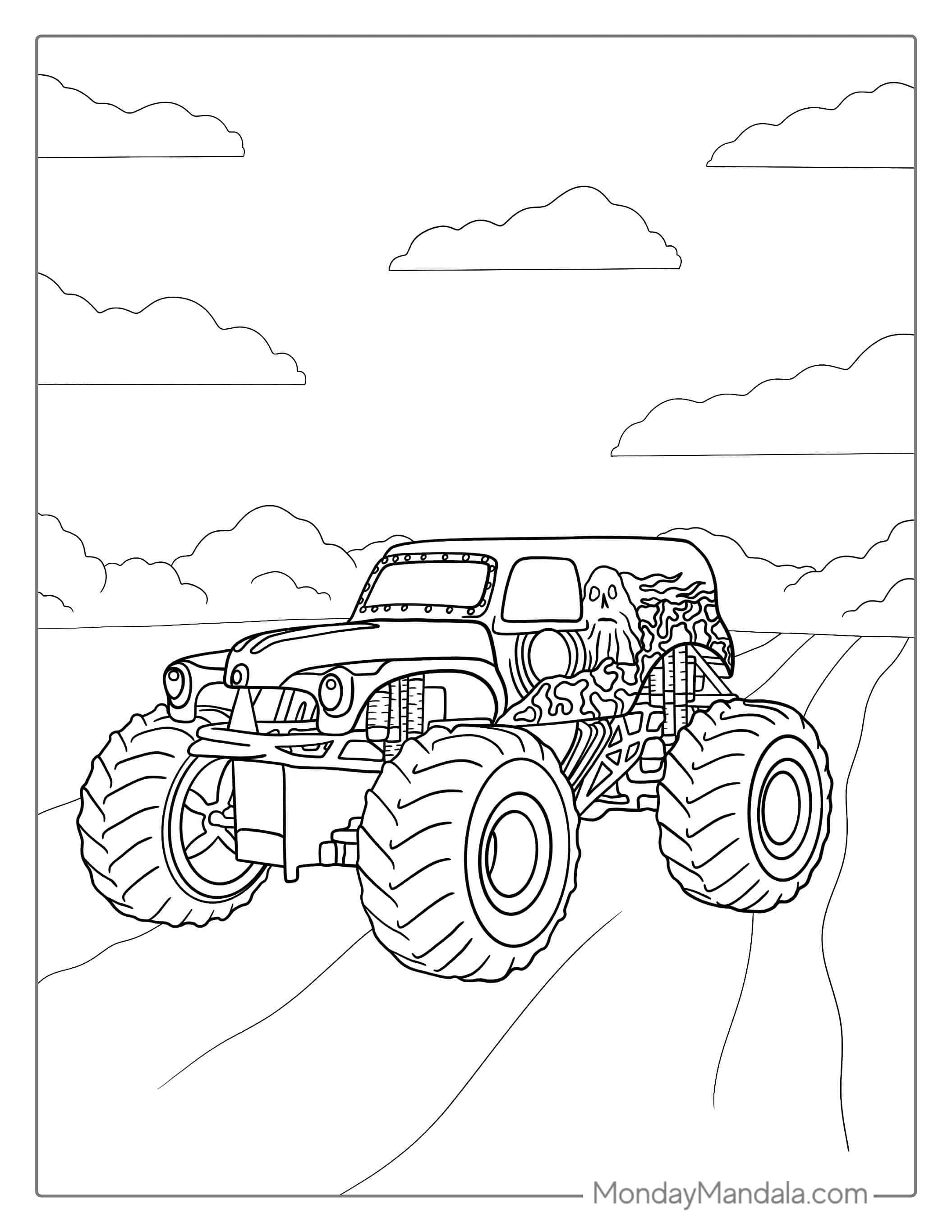 Grave Digger Monster Truck Coloring Page coloring page