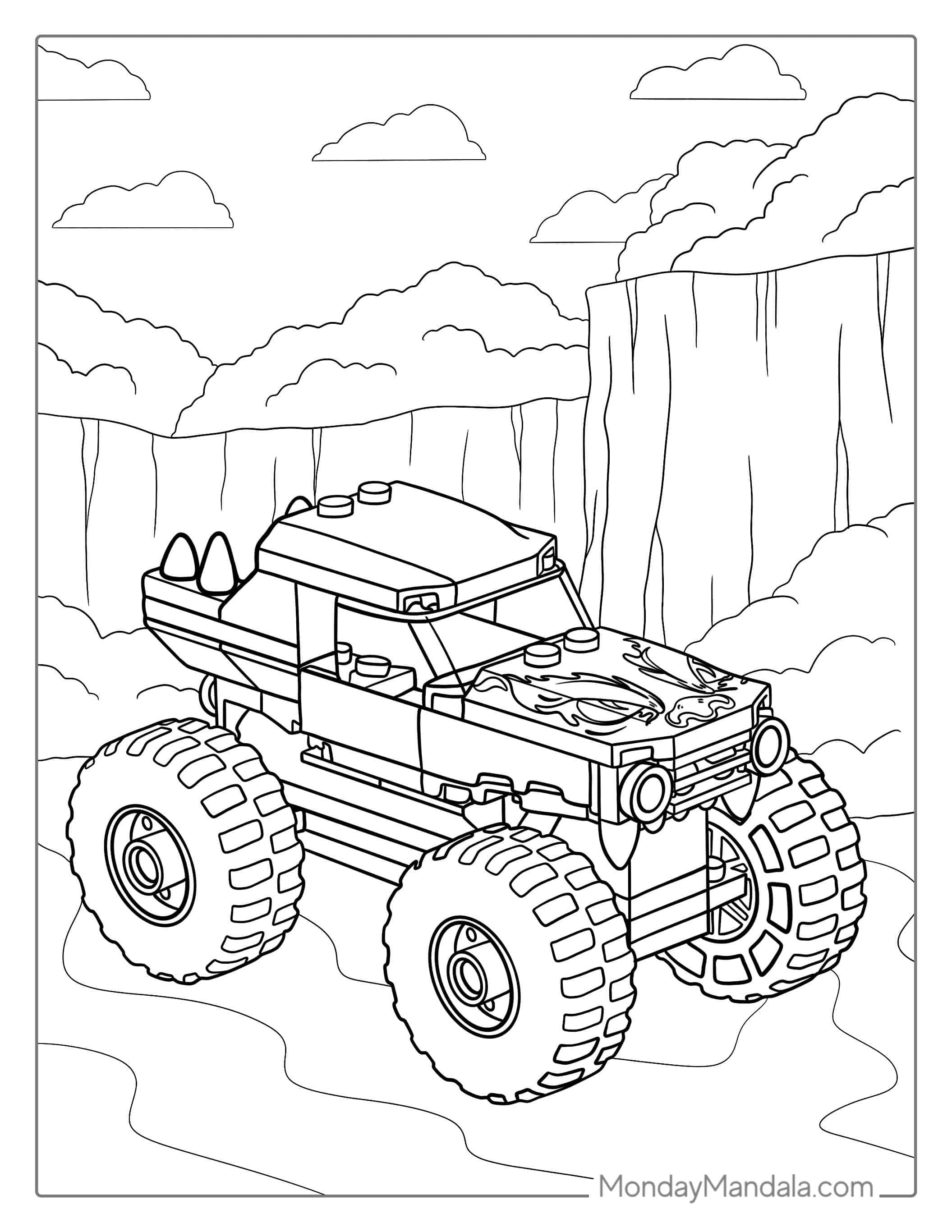 Lego Monster Truck Coloring Page coloring page