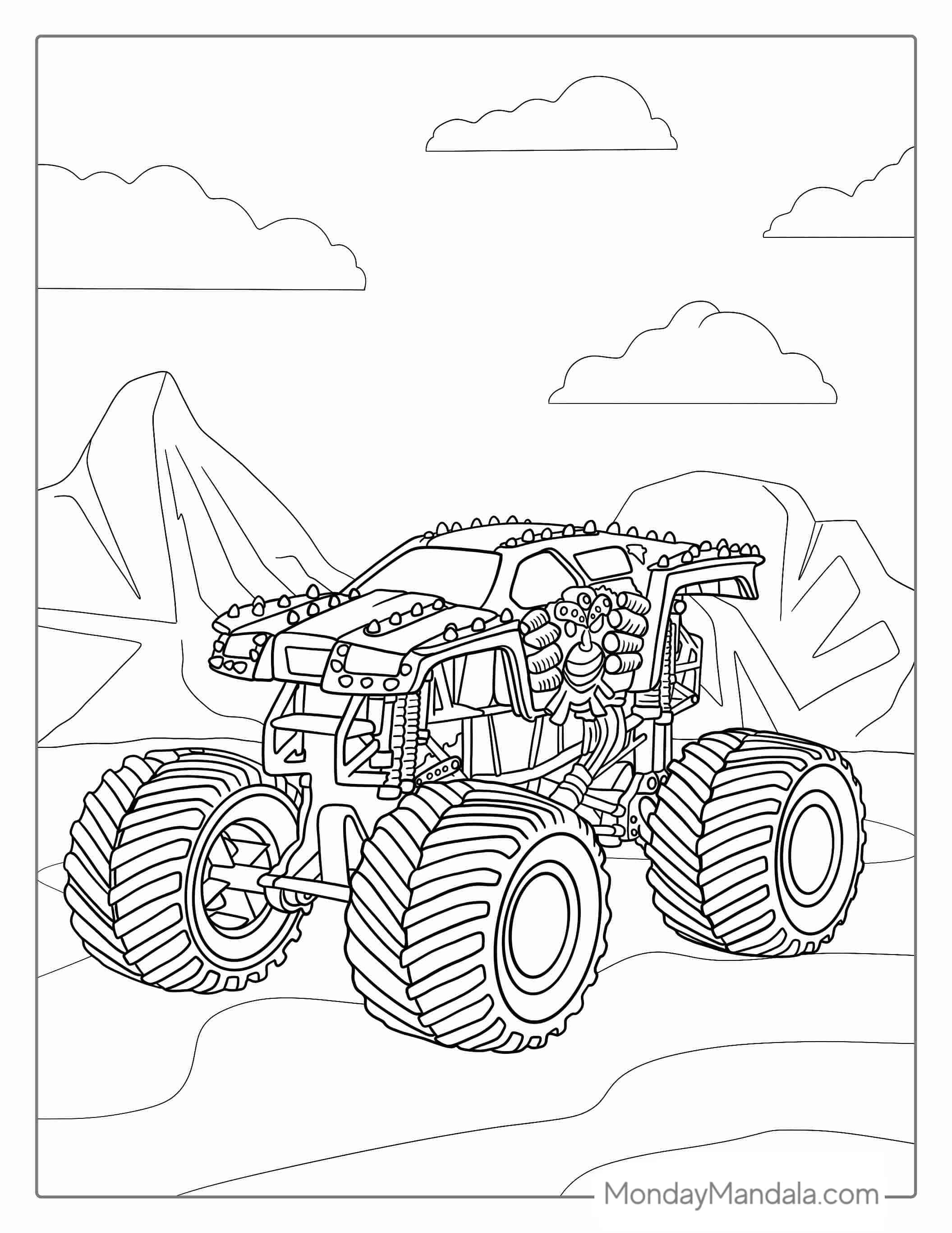 Max-D Monster Truck Coloring Sheet coloring page