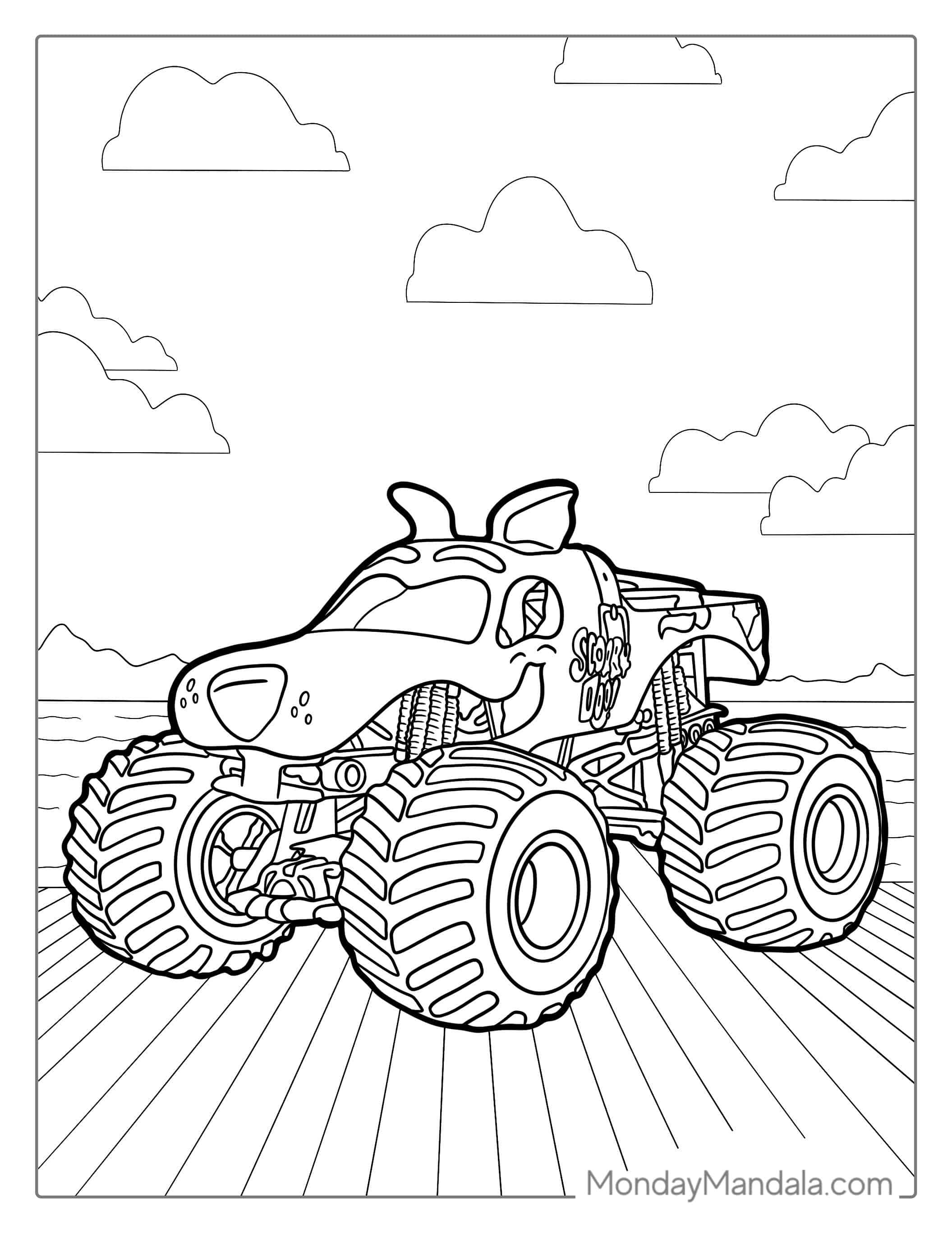 Scooby Doo Monster Truck Coloring Sheet coloring page