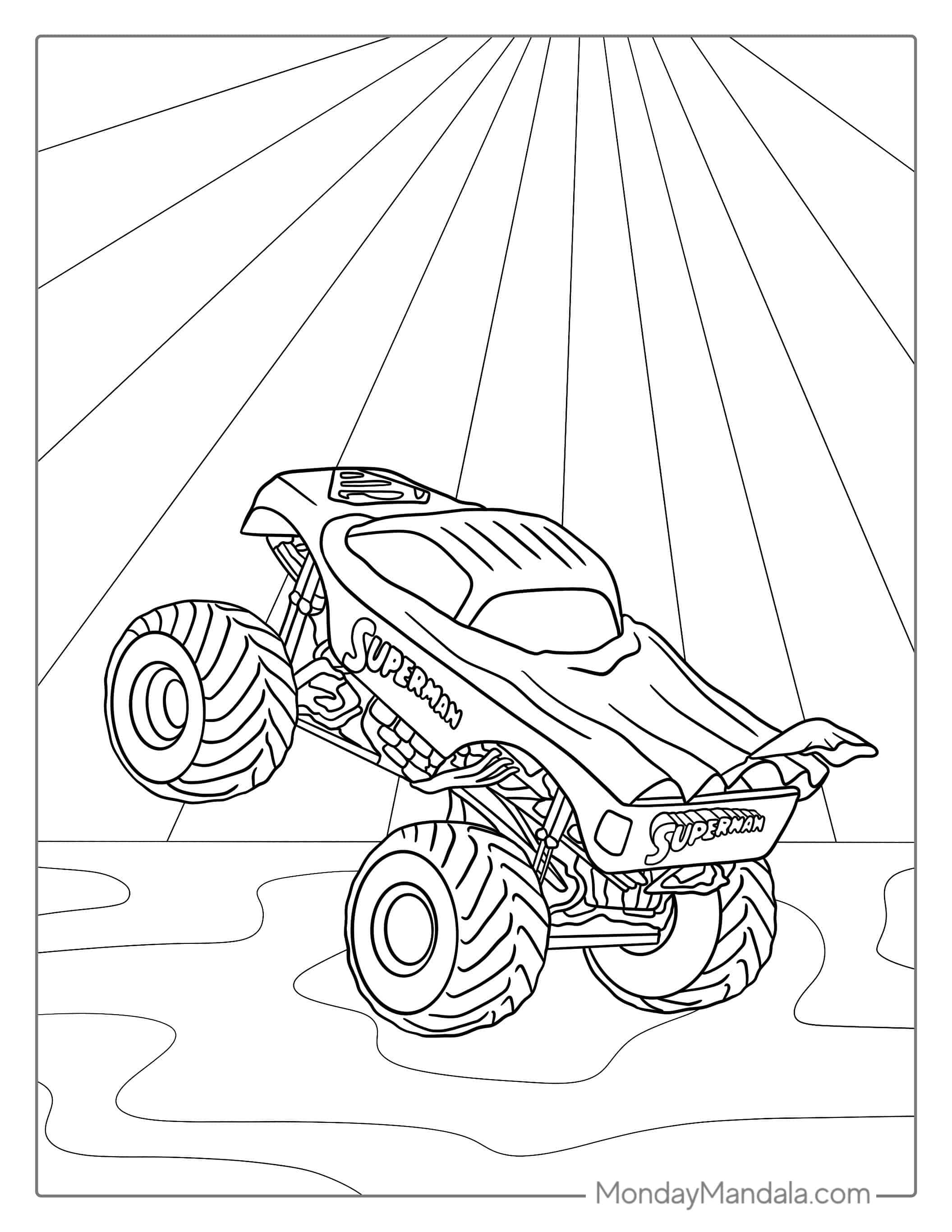 Superman Monster Truck Coloring Page coloring page
