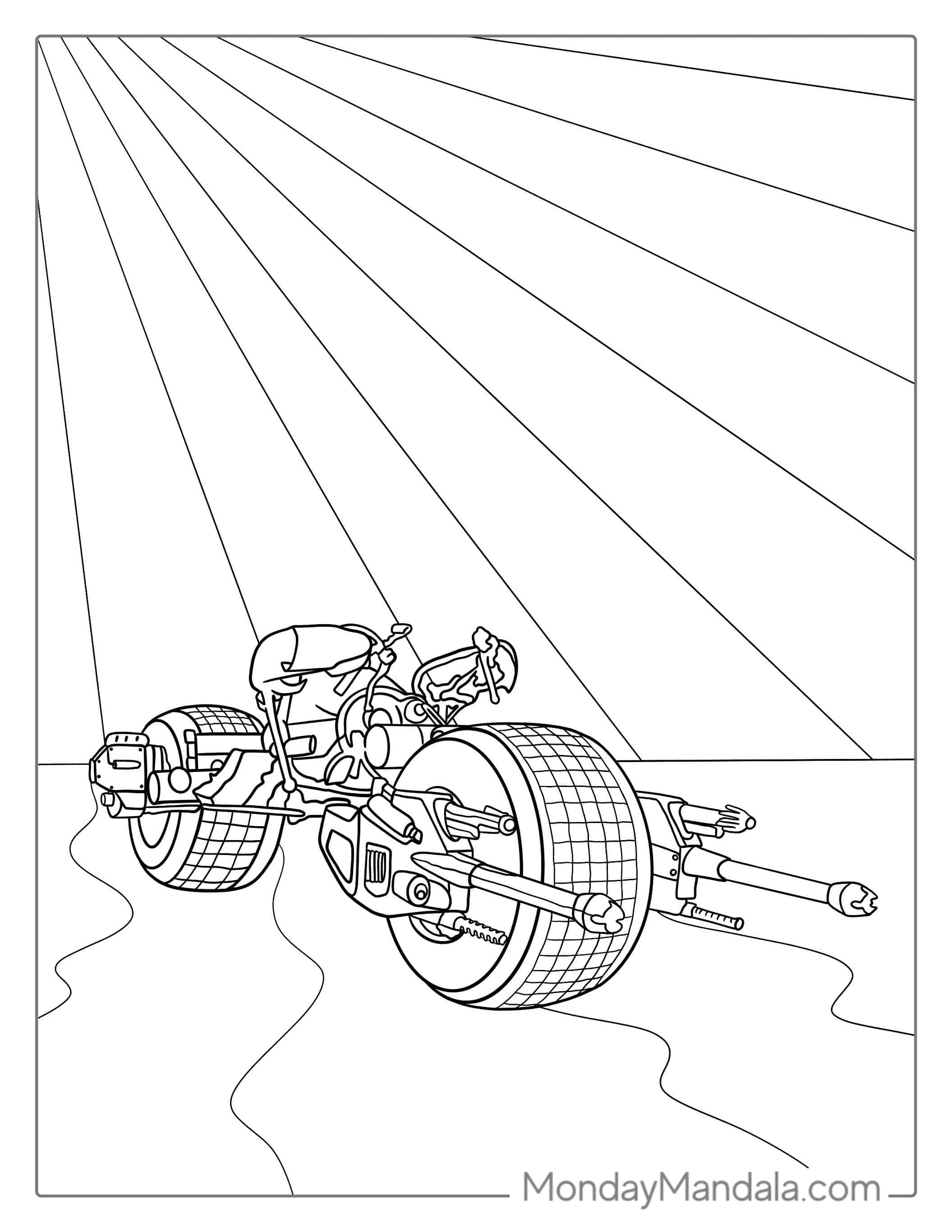 Batman Motorcycle Coloring Sheet coloring page