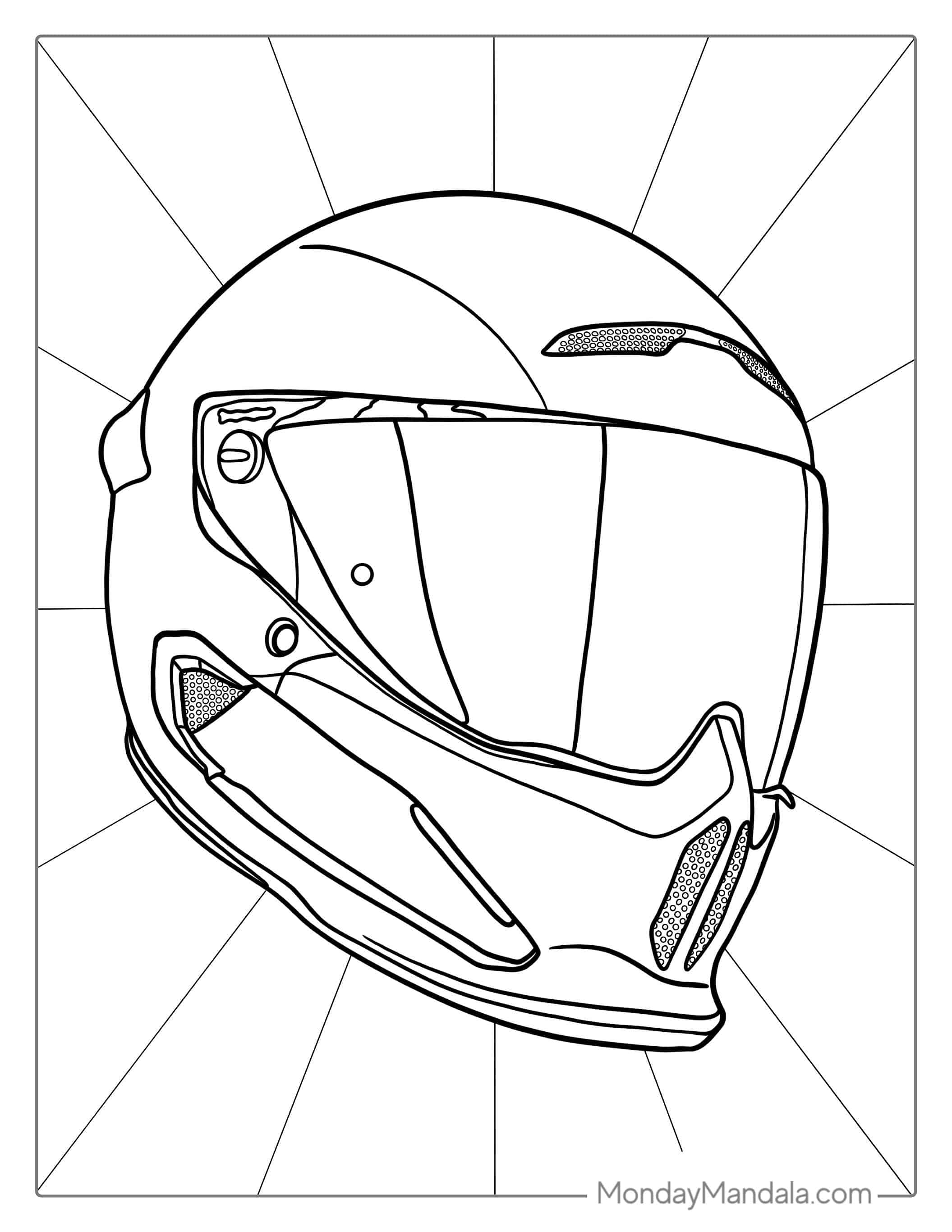 Coloring Page Of Motorcycle Helmet coloring page