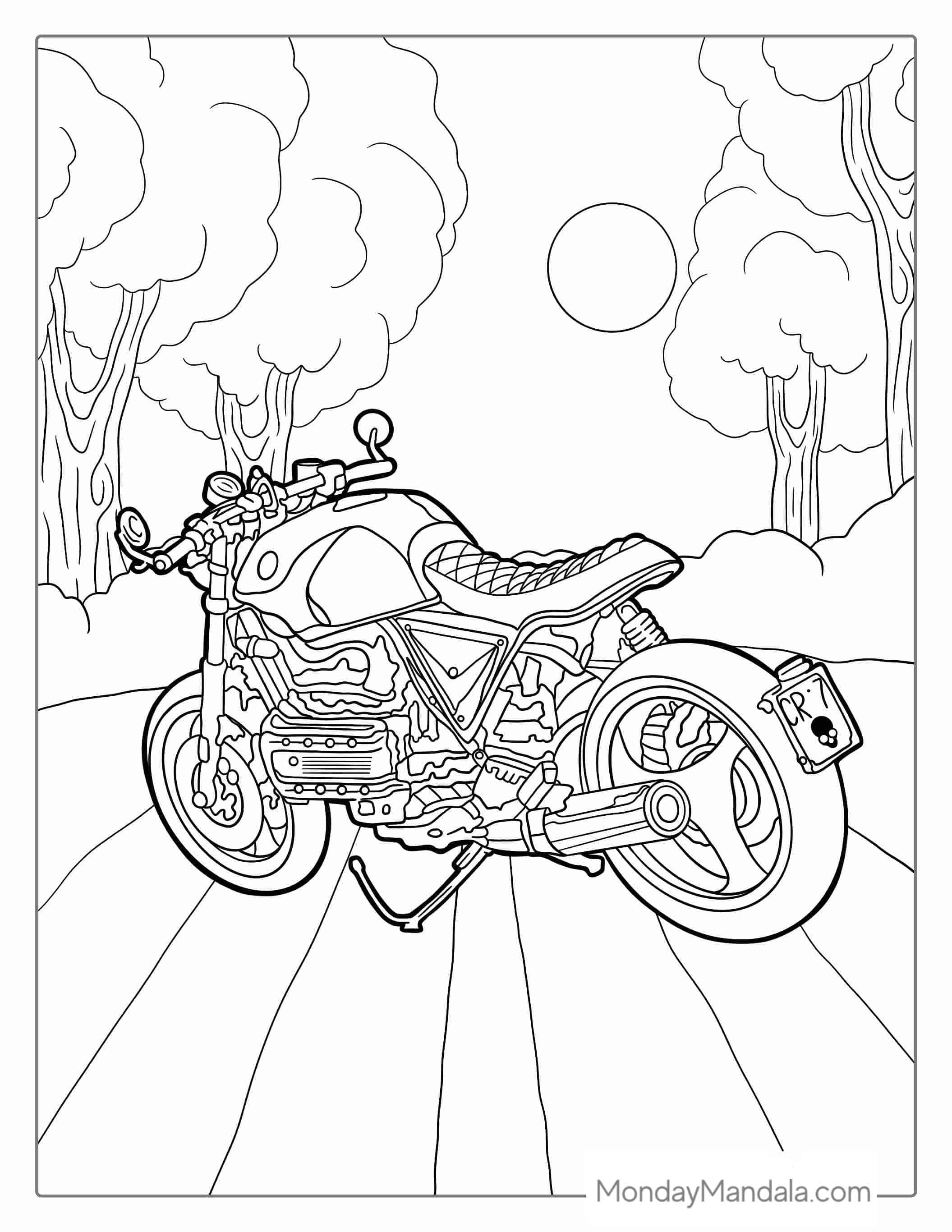 Harley Davidson Motorcycle Coloring Page coloring page