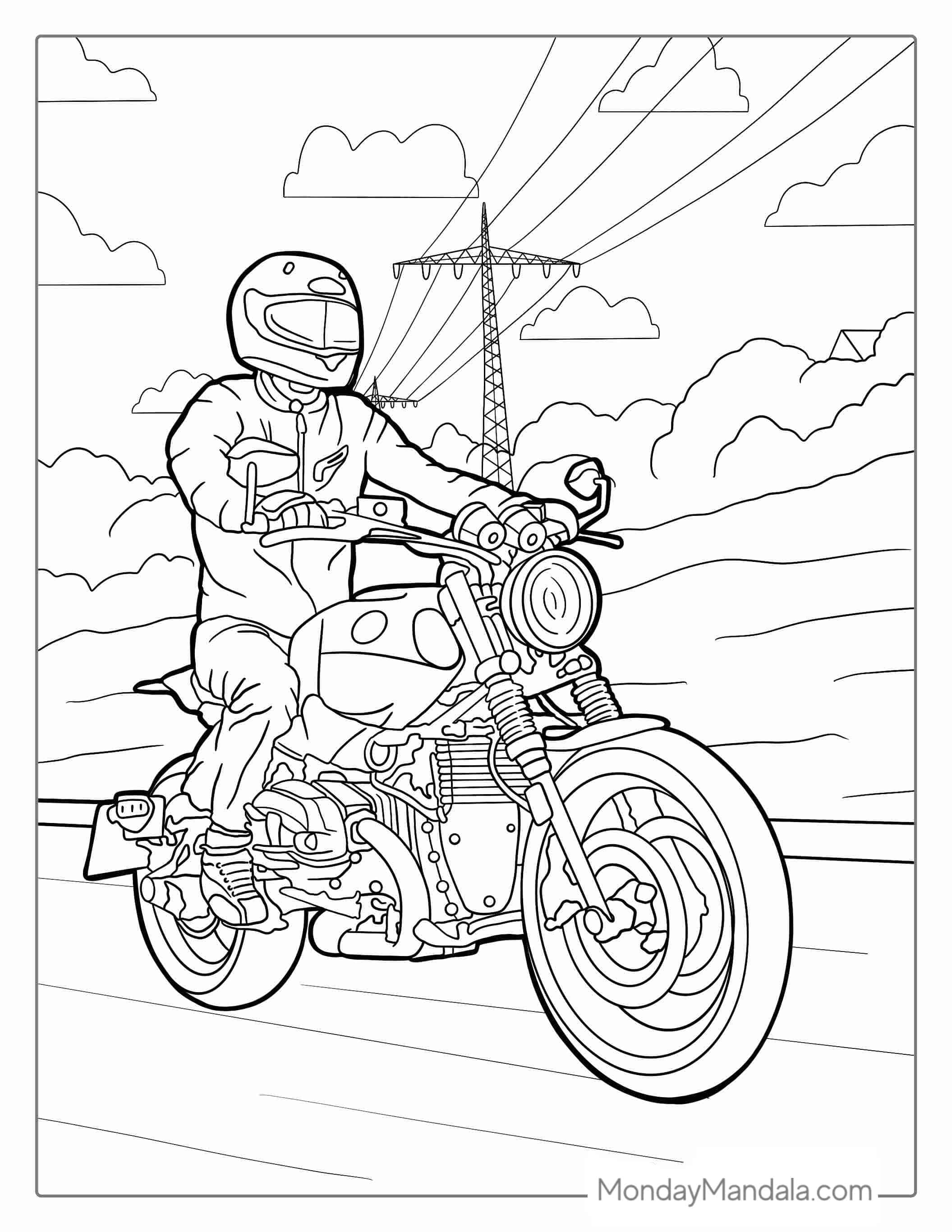 Indian Motorcycle Coloring Sheet(1) coloring page