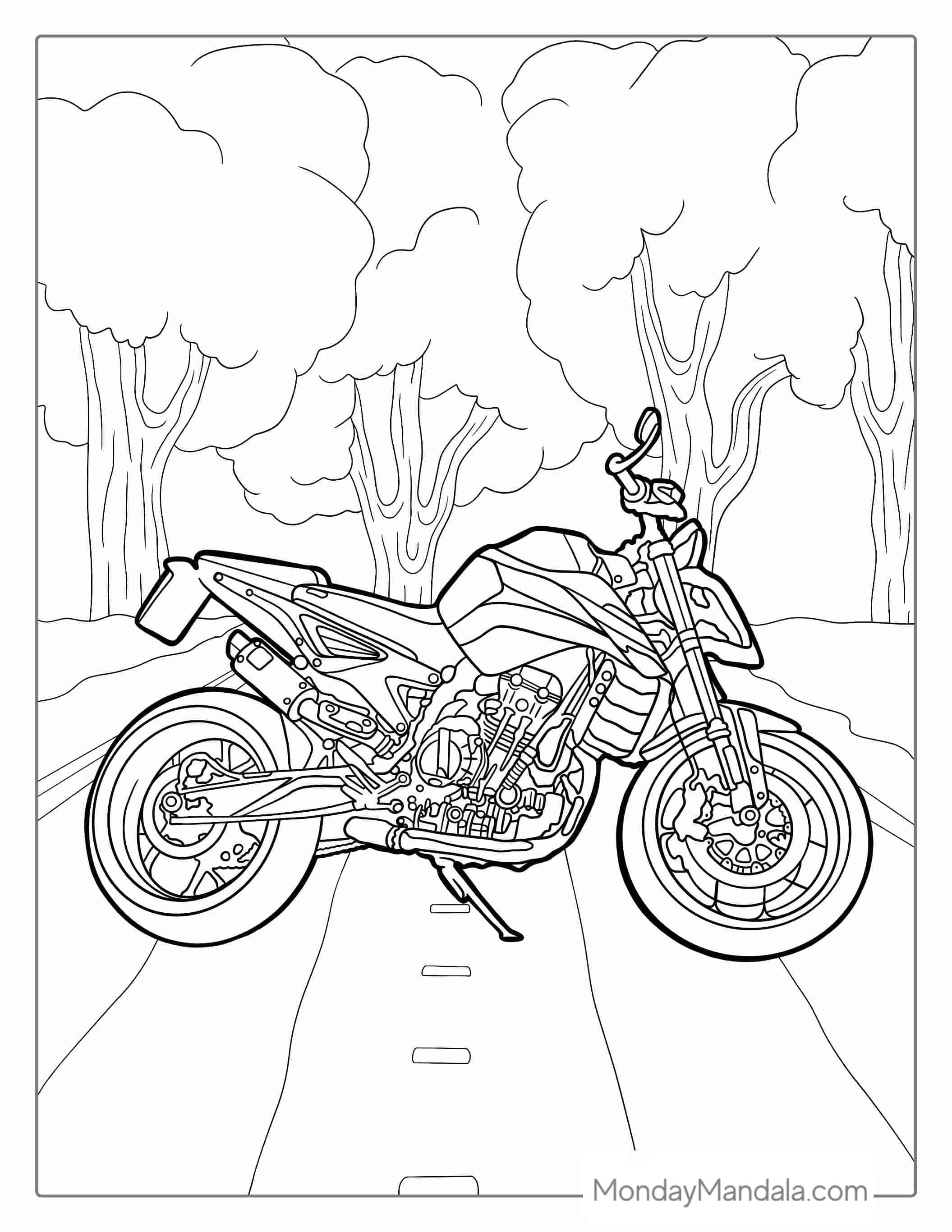Kawasaki Motorcycle Coloring Page coloring page