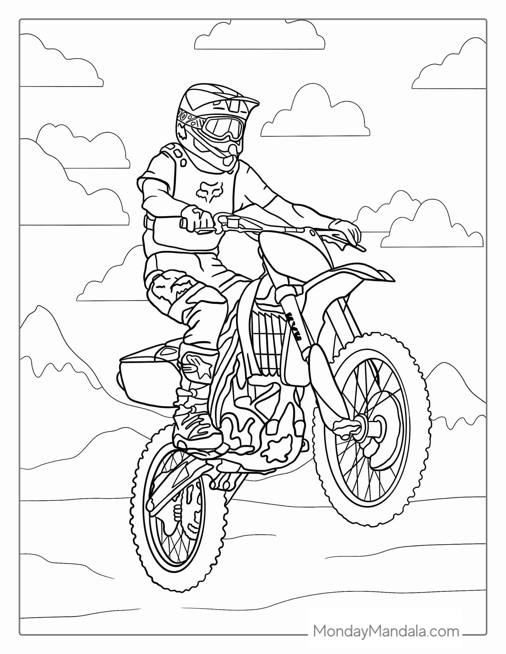 KTM Off Road Motorcycle Coloring Page coloring page