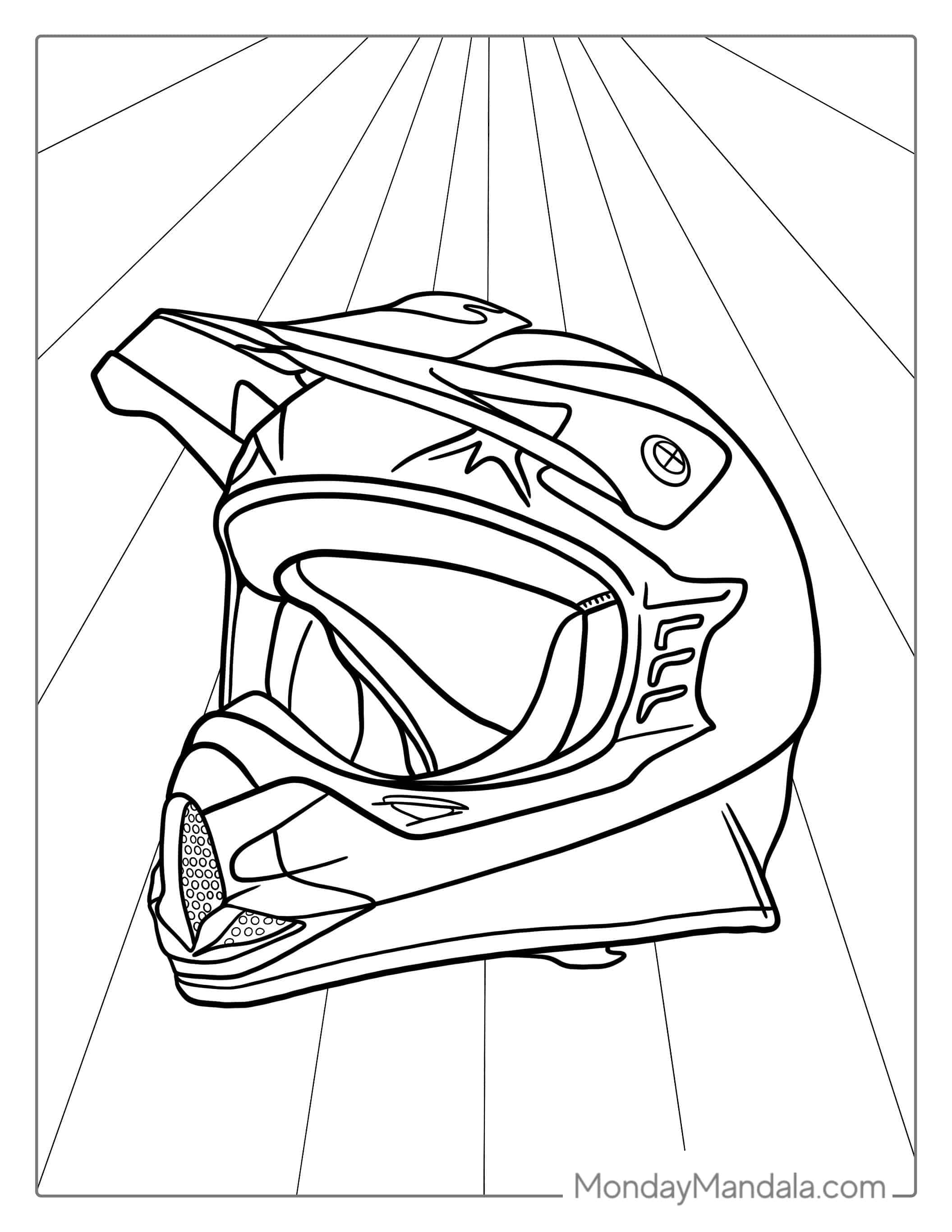 Motorcycle Helmet To Color coloring page